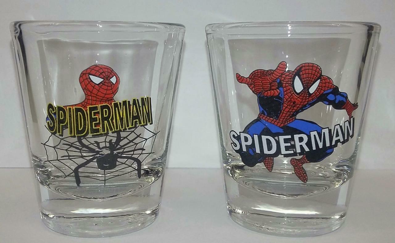 A Set of 2 Spiderman Advertising Collectible Shot Glasses
