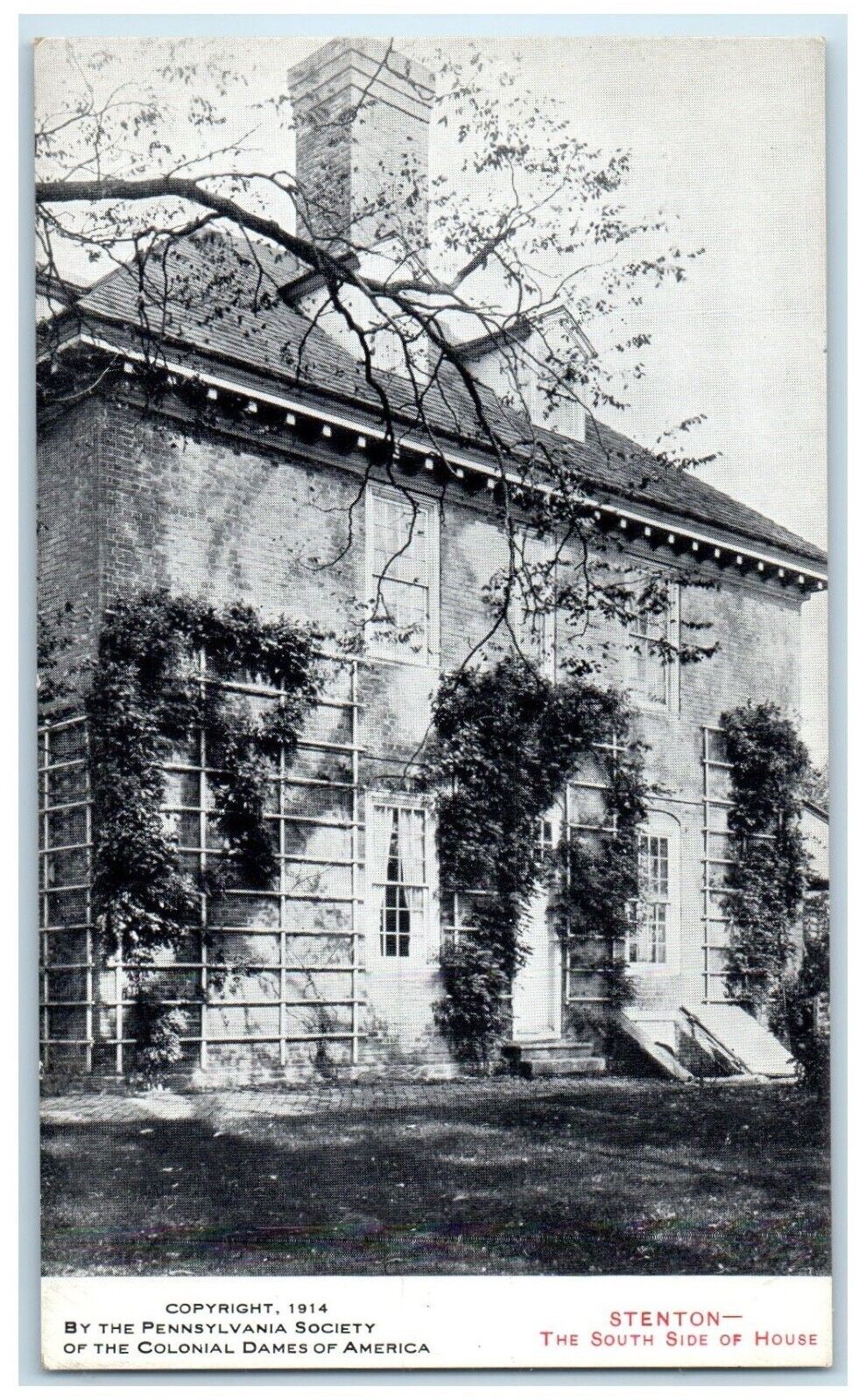 c1940 Stenton South Side House Pennsylvania Society Colonial Dames PA Postcard