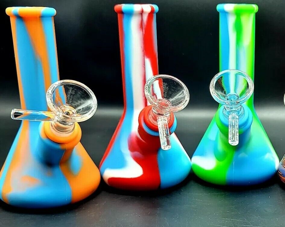 5 Inch 4 PIECE Unbreakable Silicone Bong Detachable Water Pipe + SCREENS