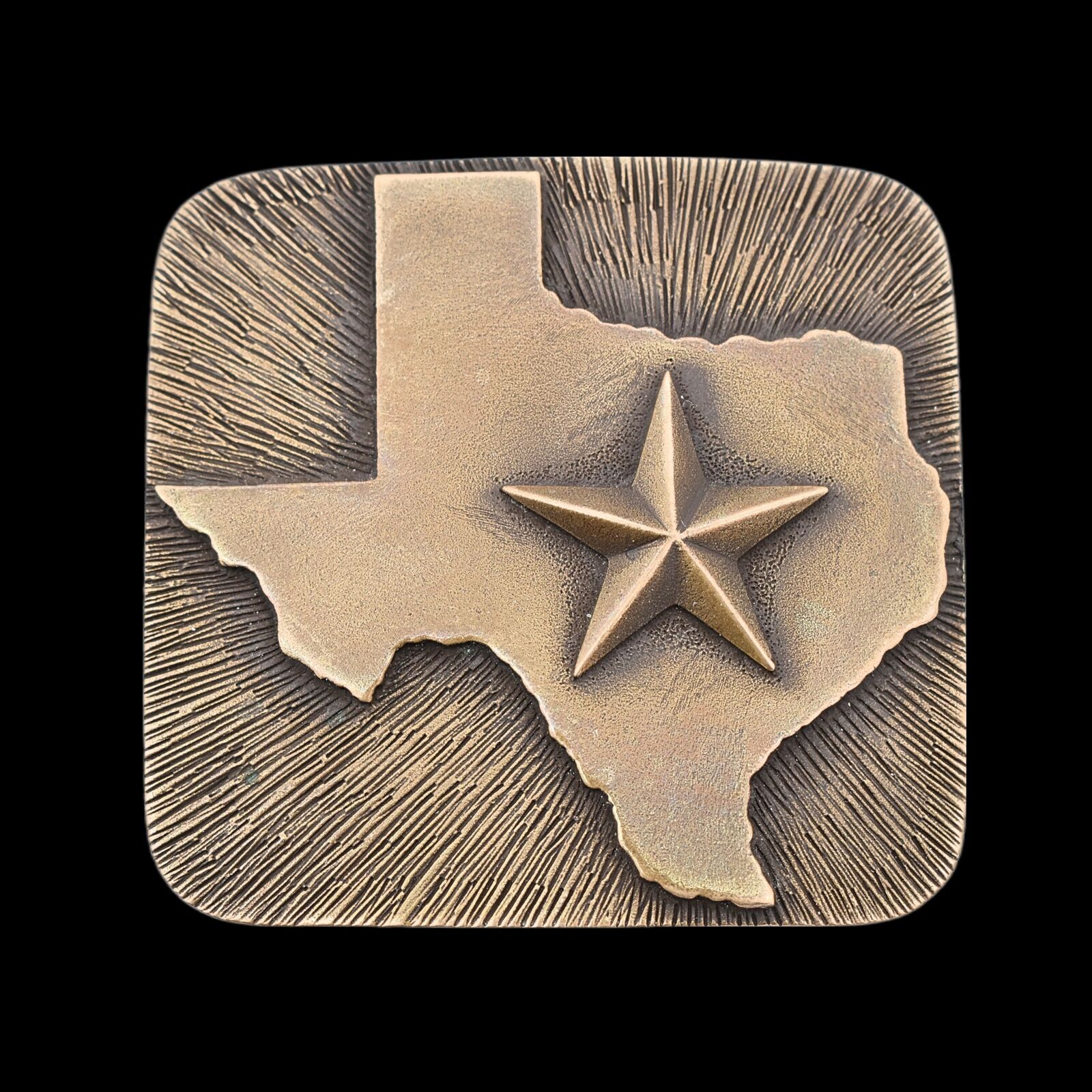 James Avery Solid Brass Texas Lone Star Vintage Belt Buckle