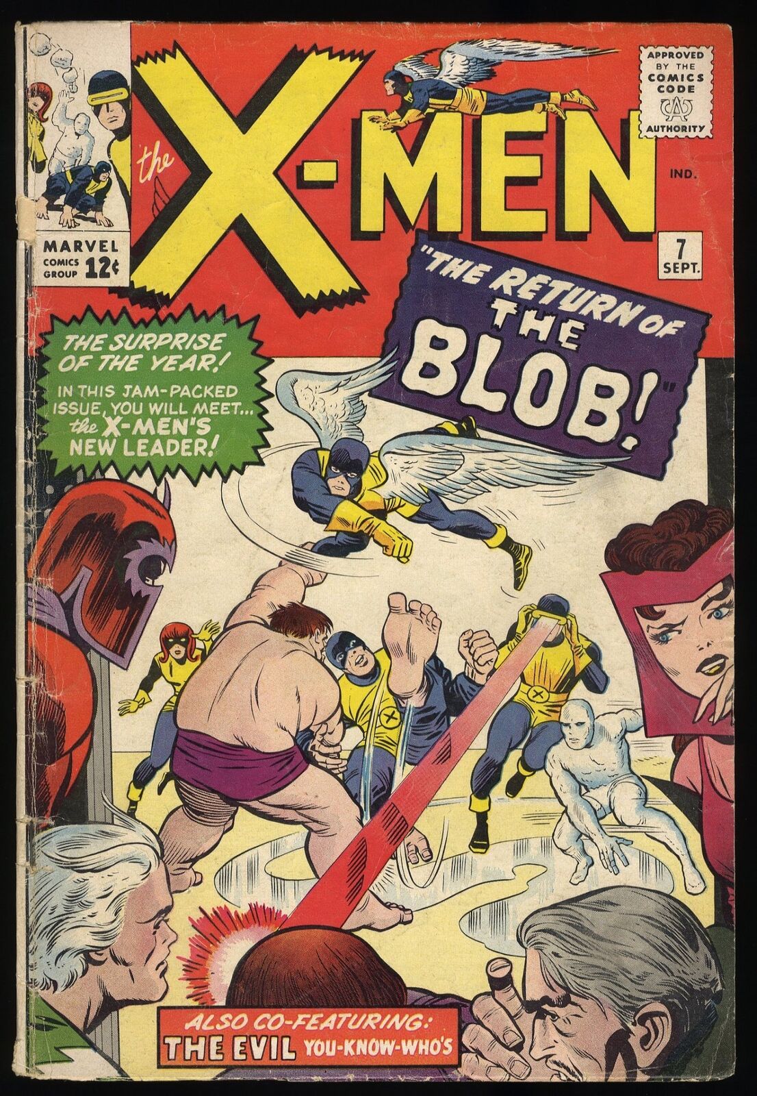 X-Men #7 VG- 3.5 Blob Magneto Scarlet Witch Appearances Marvel 1964