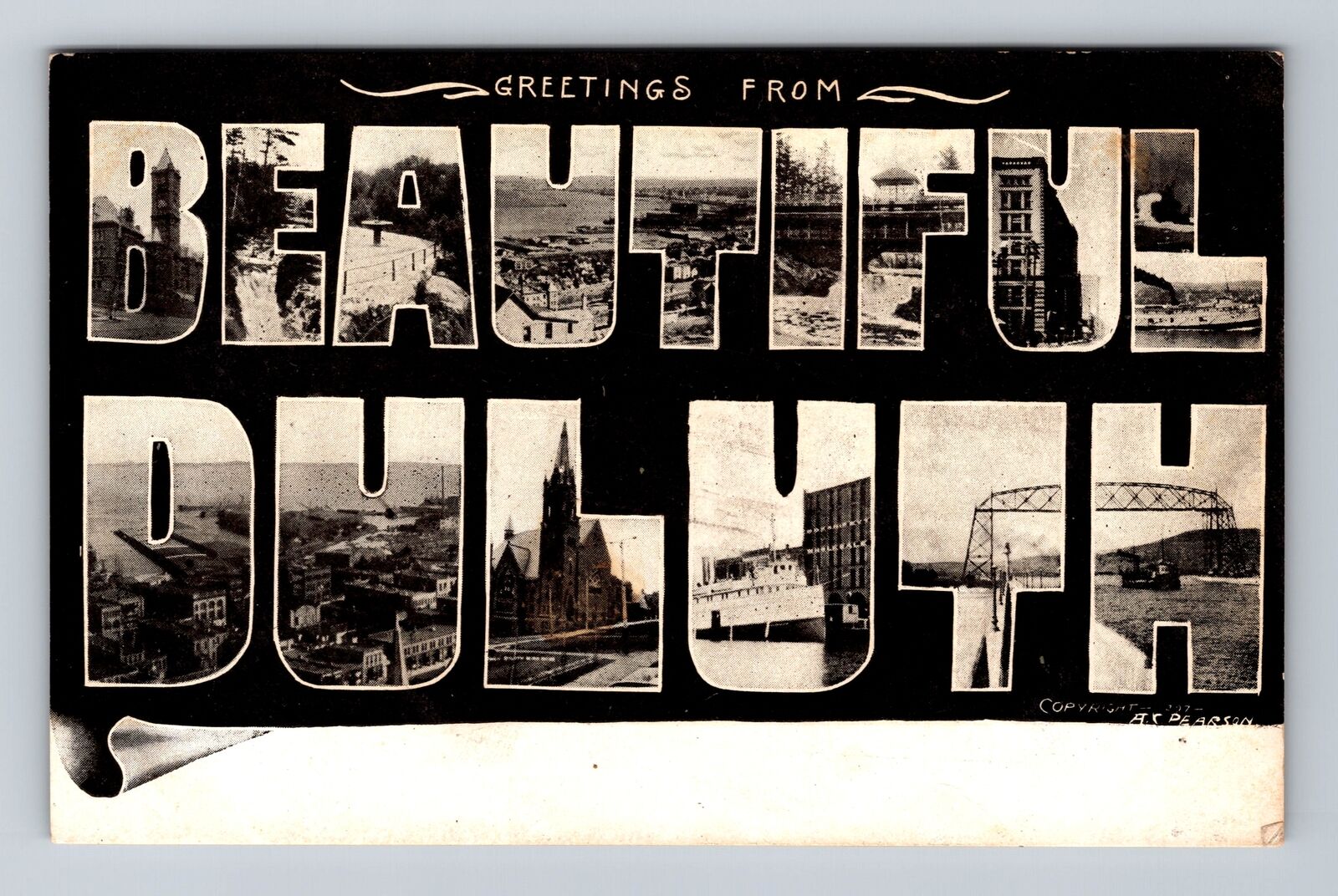 Duluth MN-Minnesota, LARGE LETTER Greetings, Antique, Vintage Postcard