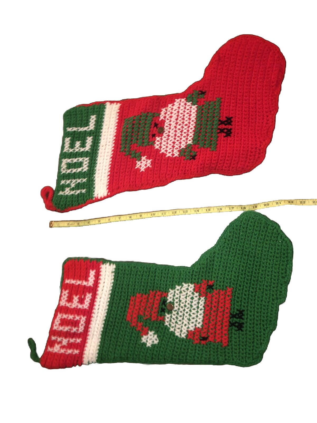 Large Crochet Classic Christmas Stockings Both Included