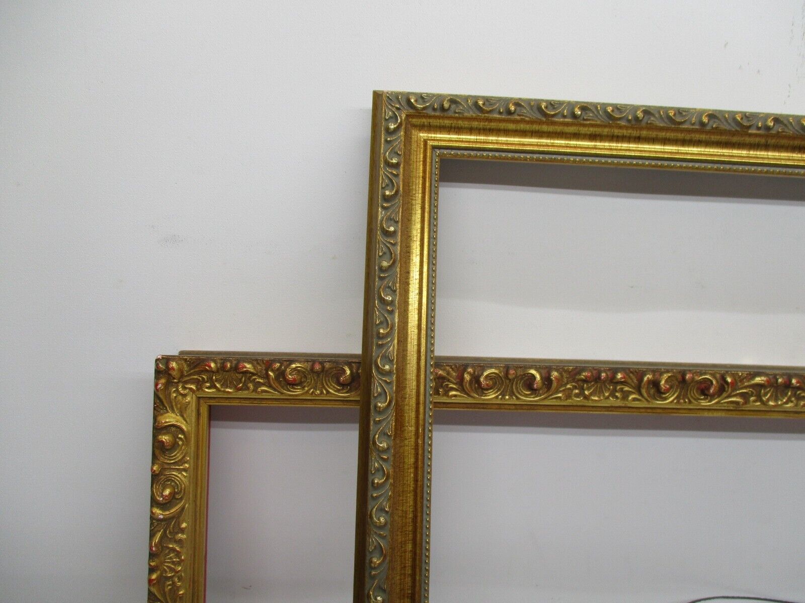Lot Of 2 VTG Solid Wood Gold Pic  Frames Fits 14 1/4 X 20 3/4\