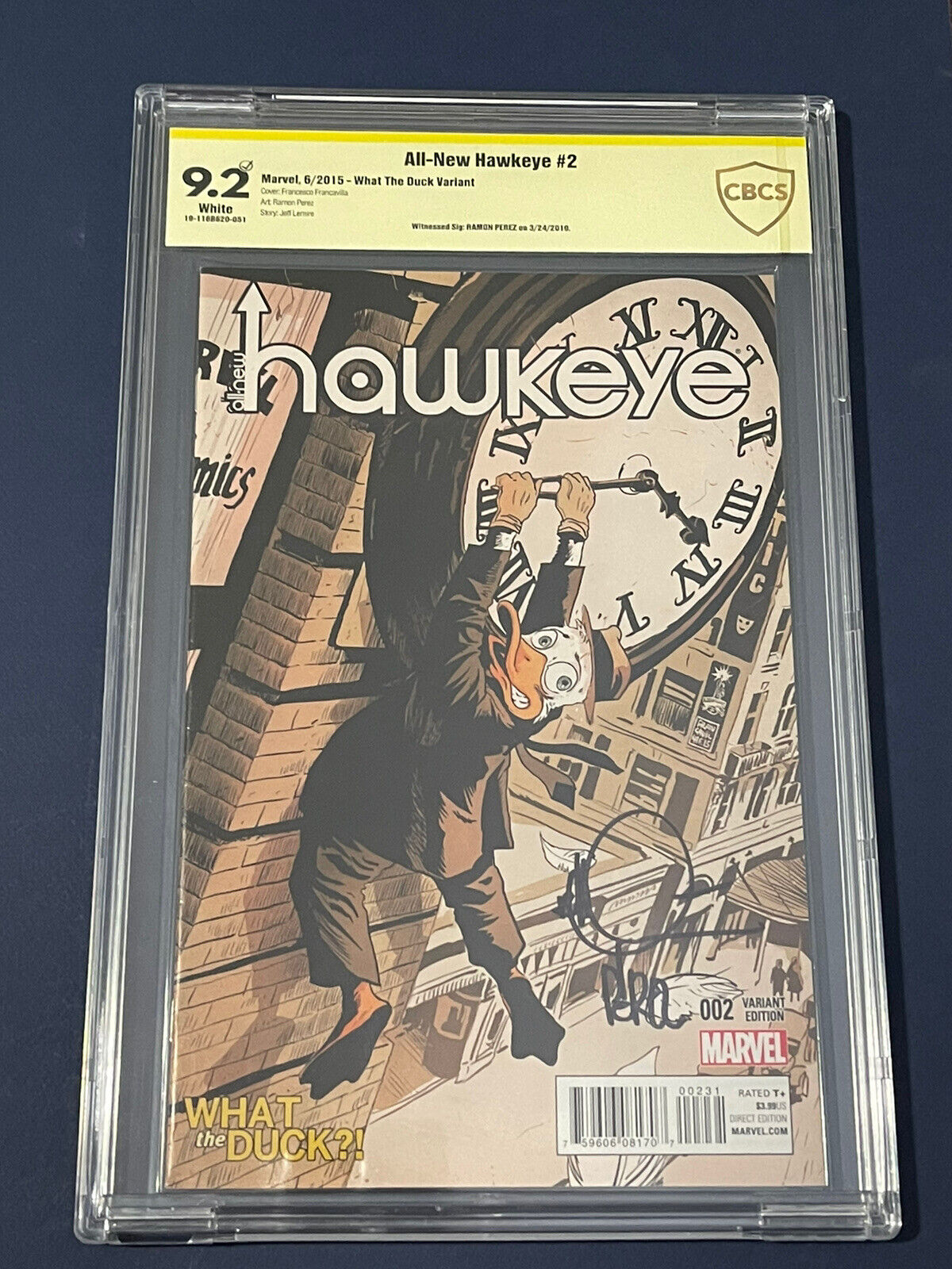 All New Hawkeye #2 What the Duck Variant CBCS 9.2 Signed By Perez