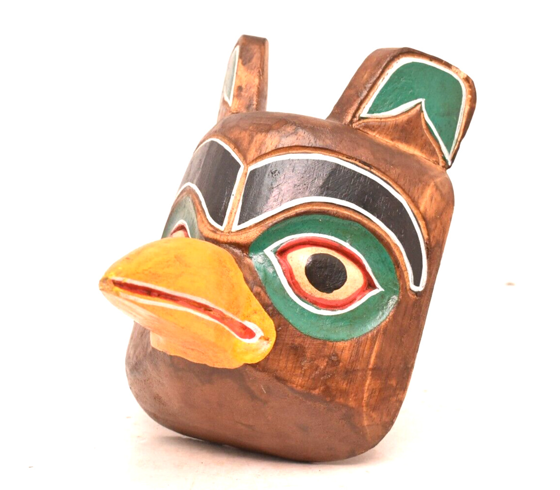 Vintage Carved Wood Small Eagle Thunderbird Mask Plaque Northwest Coast Native