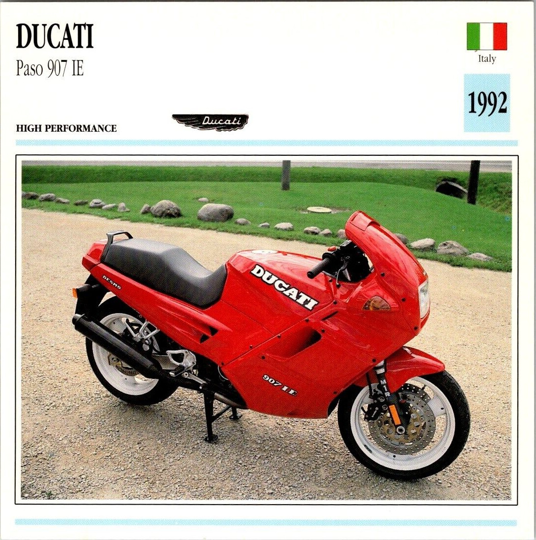 Ducati Paso 907 IE 1992 High Performan Italy Edito Service Atlas Motorcycle Card