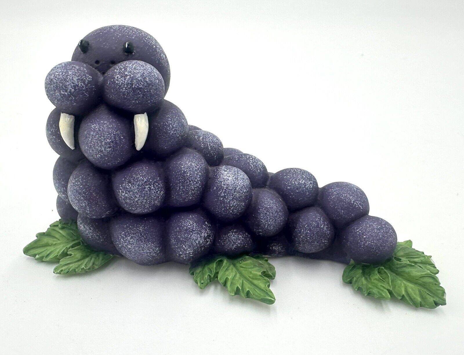Enesco Home Grown Grapes Fruit Walrus Kitsch Anthropomorphic Figurine Retired