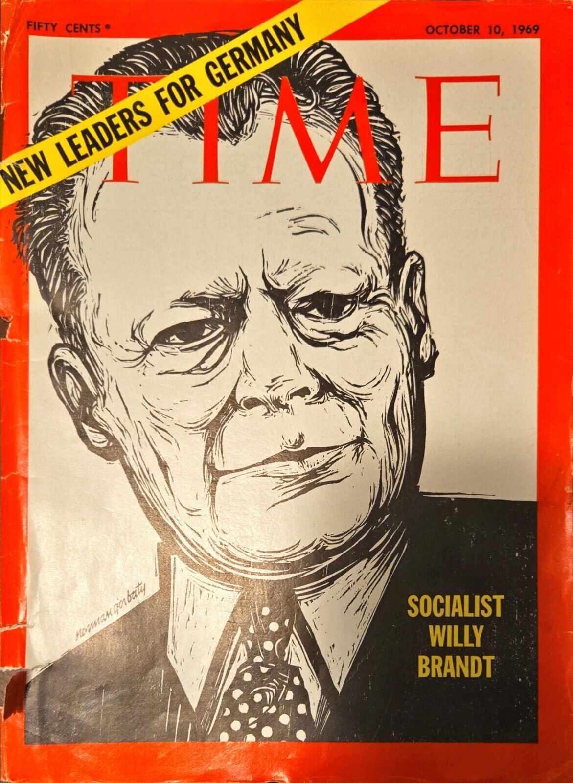 TIME Magazine COVER Page Vintage October 10, 1969 New Leaders For Germany 