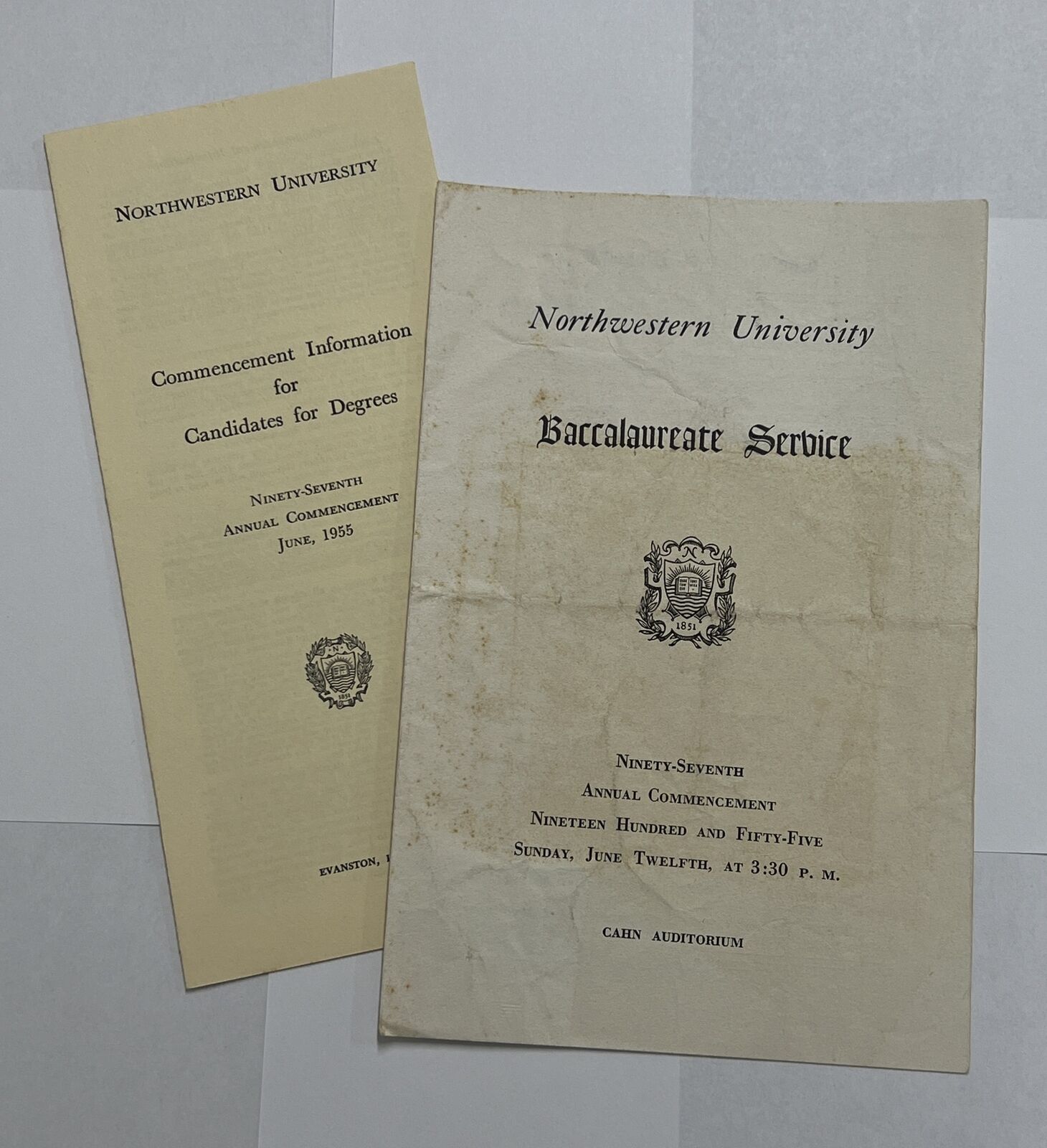 Vintage Northwestern University 1955 Baccalaureate Service Evanston Illinois WOW