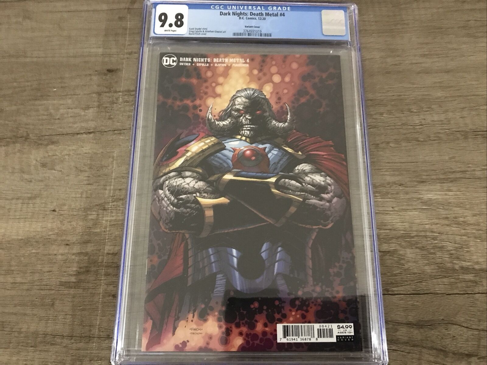 Dark Nights: Death Metal #4 CGC 9.8 White Pages Finch Variant Cover NM/MT Grail