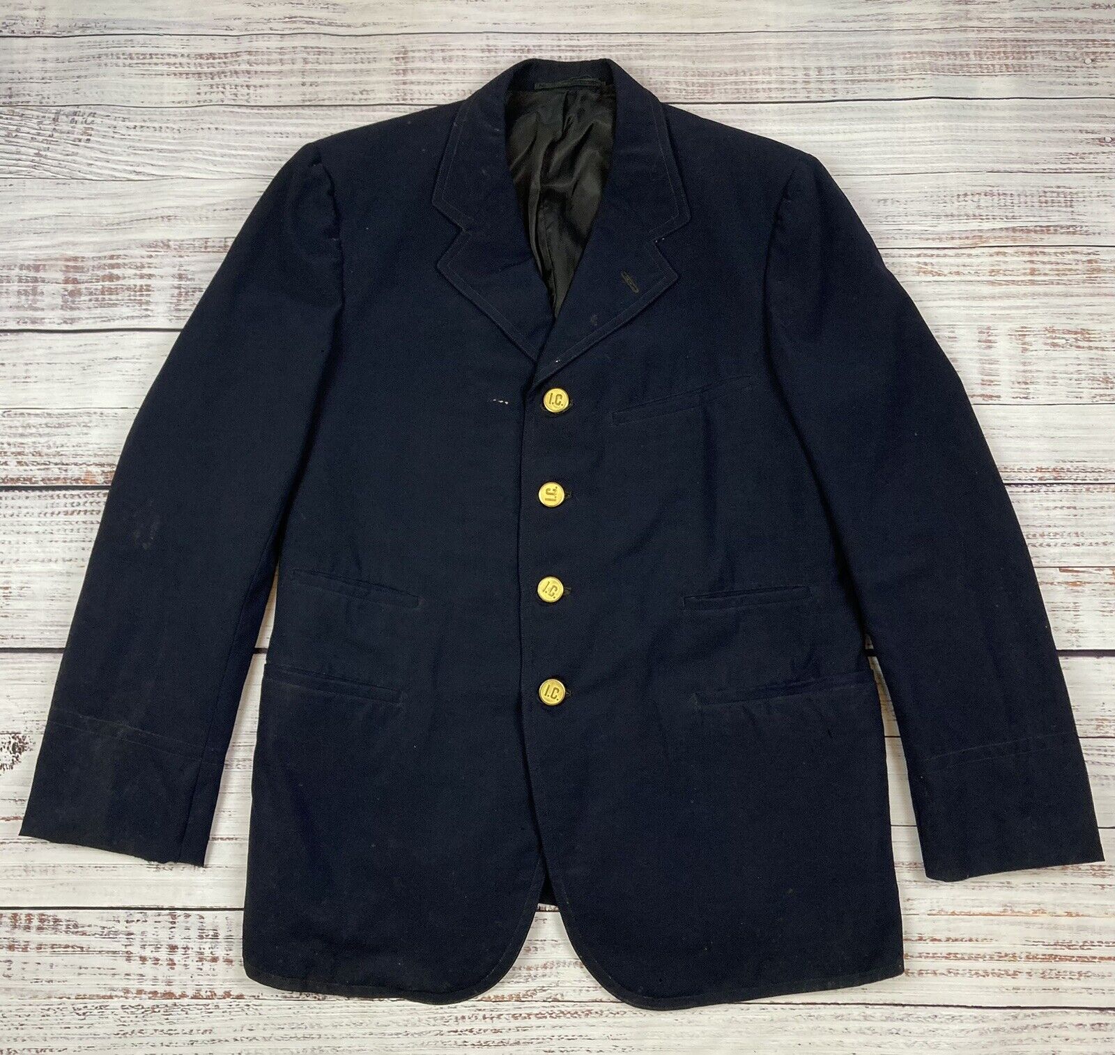 Original Vintage 1930s Illinois Central Railroad Conductors Uniform Coat Blazer