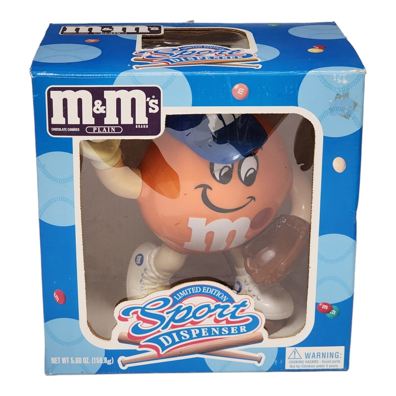 M&M\'s Collectible Dispenser Baseball Orange M&M Limited Edition w/ Original Box