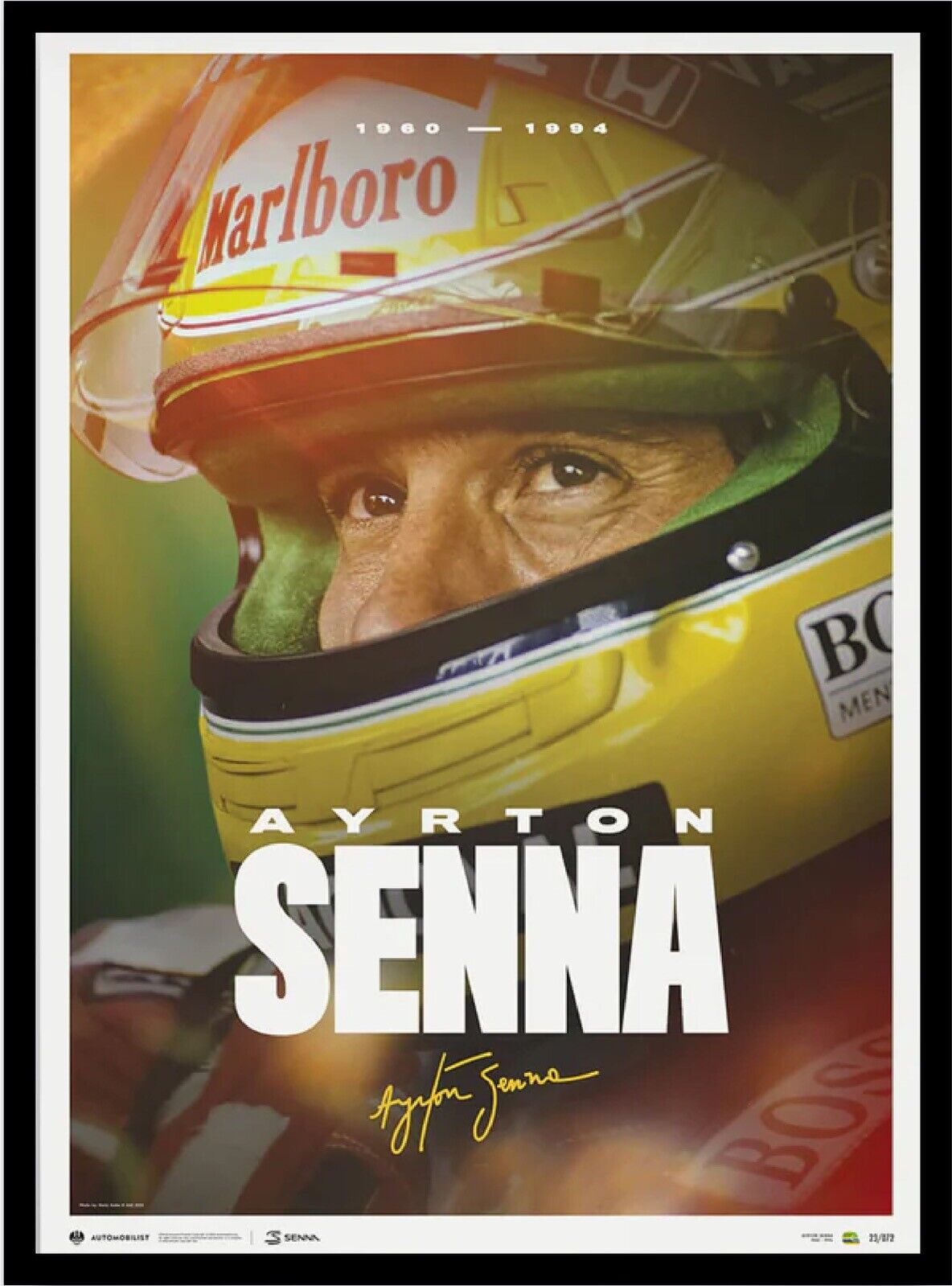 Aytron Senna Formula 1 F1 Poster McLaren Marlboro 1988 San Marino Grand Prix