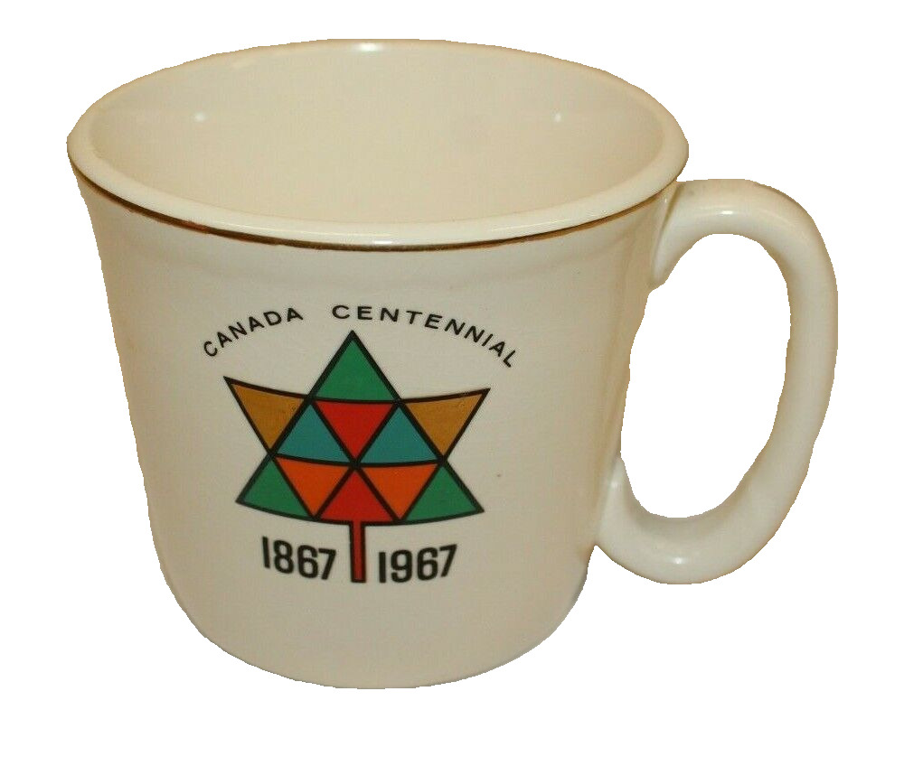 VTG Sovereign Potters Canada Canadian Centennial White Coffee Mug