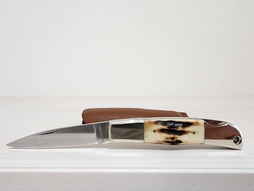 Gerber Sakai G Sakai Folding Knife Stag w/ Sheath Rare Japan *240615