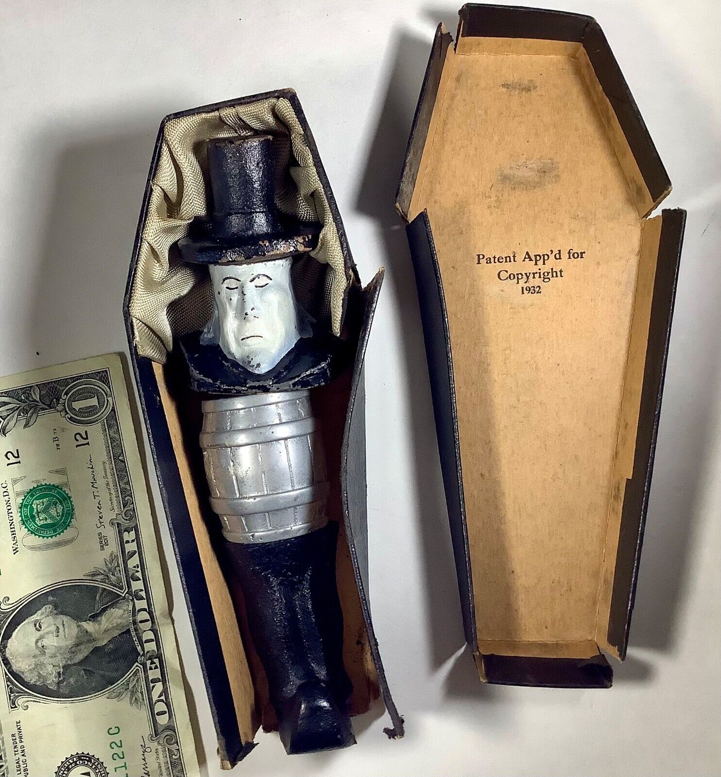 Prohibition Coffin Wine Set Opener Cork Screw Shot Glass BRIDGEWATER