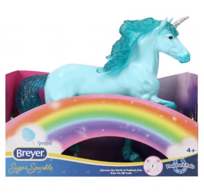 Breyer® Paddock Pals SCENTED toy unicorn figure (8 x 6 inch) - “Sugar Sparkle”