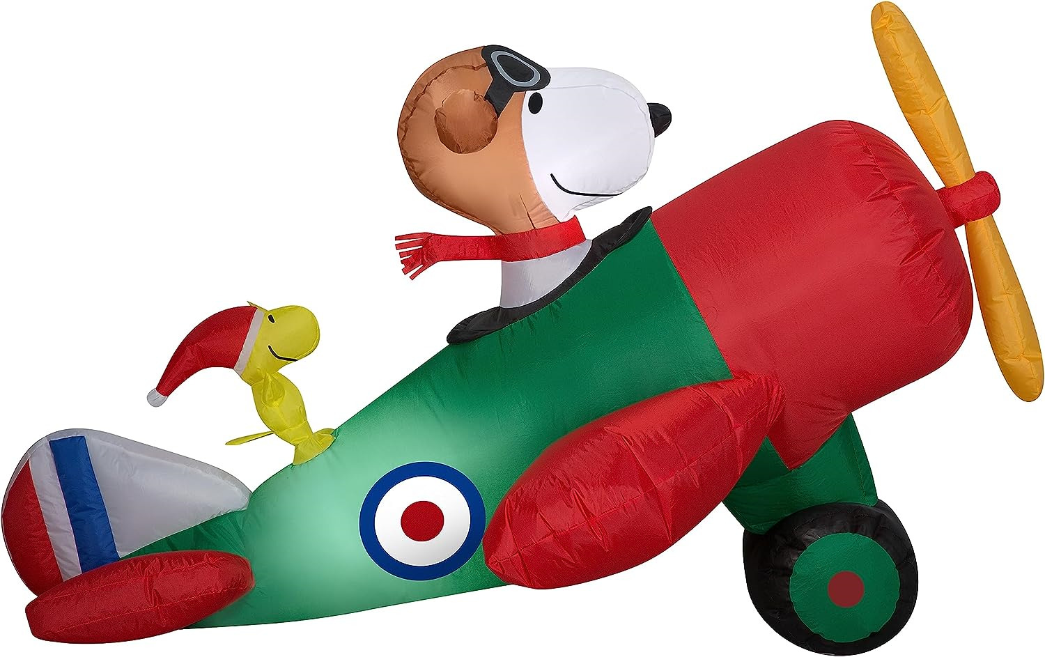 Gemmy Christmas Airblown Inflatable 4.5\' Snoopy in Airplane Scene