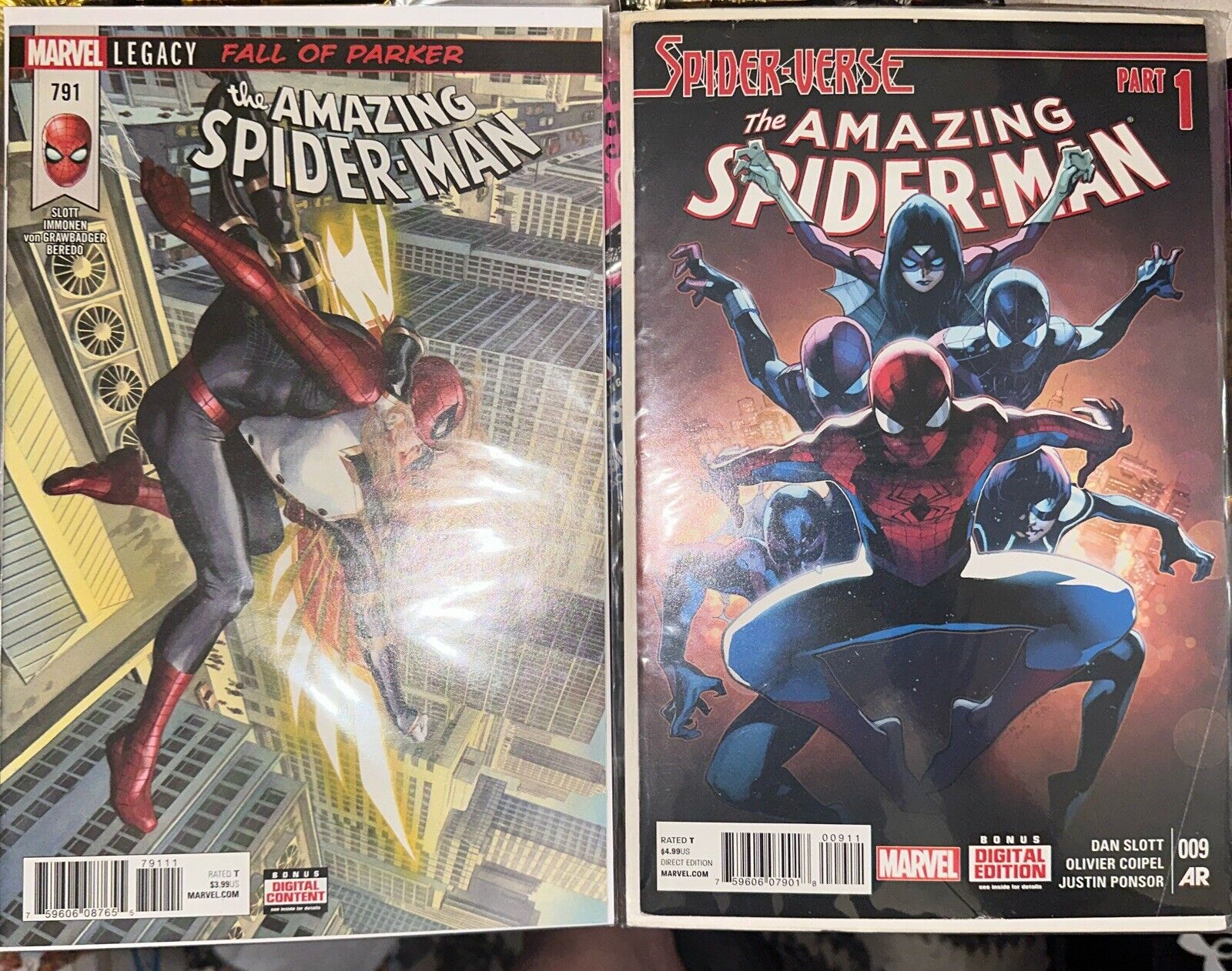 The Amazing Spider-man Spider-verse Part 1 009 & Issue 791 Fall Of Parker