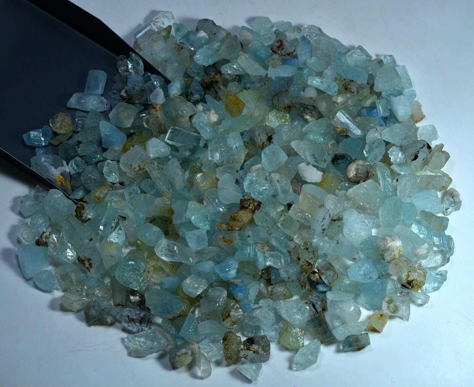 500 GM Transparent Faceted Natural High Quality Blue AQUAMARINE (BERYL) Crystals