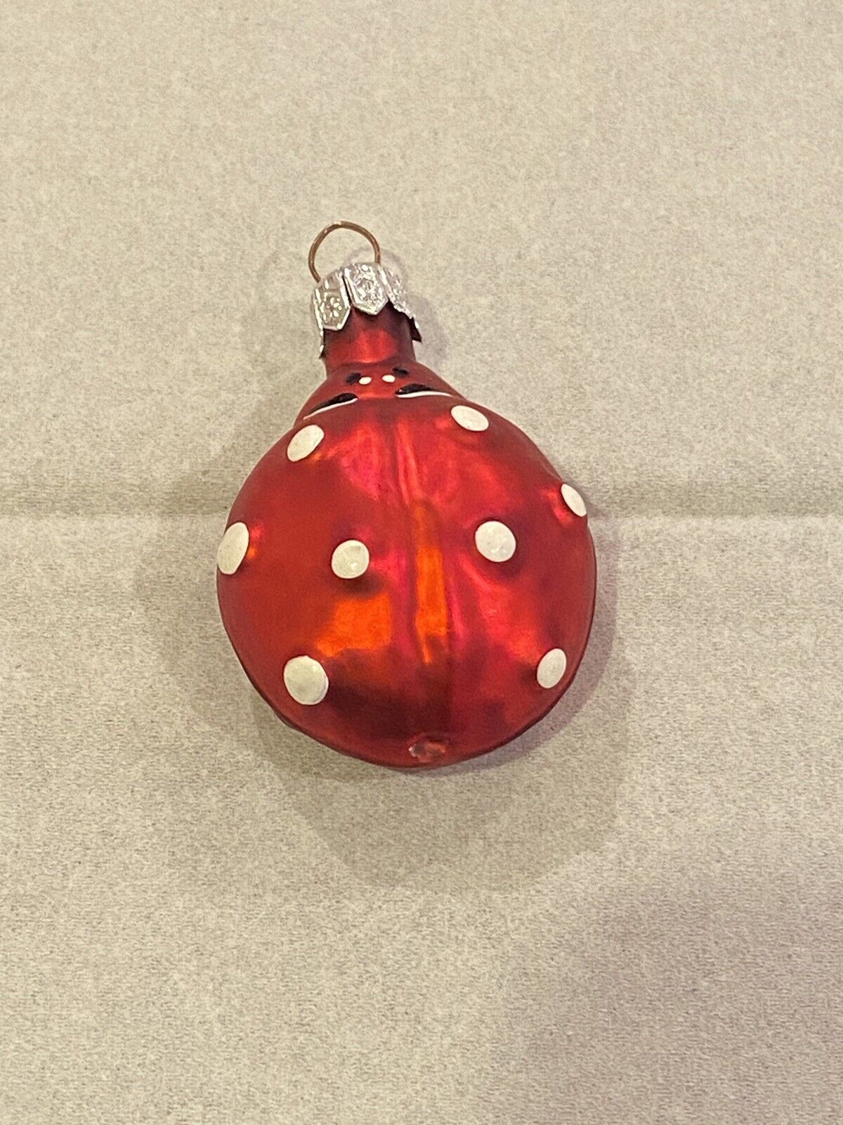 Vtg Patricia Breen? Hand Painted Ladybug Ornament Red Christmas