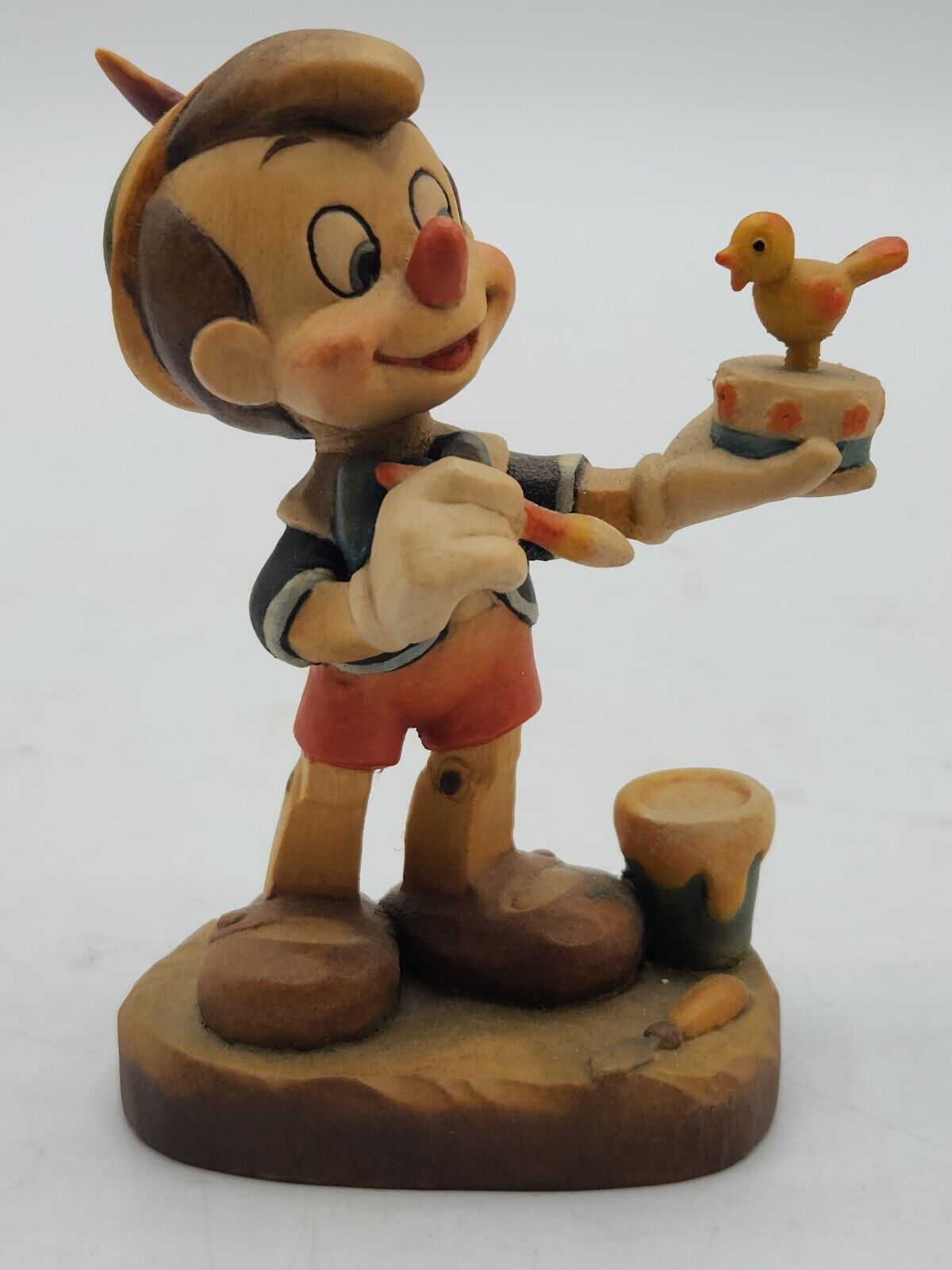 Anri Disney Woodcarving - Pinocchio With Bird in Hand 4\