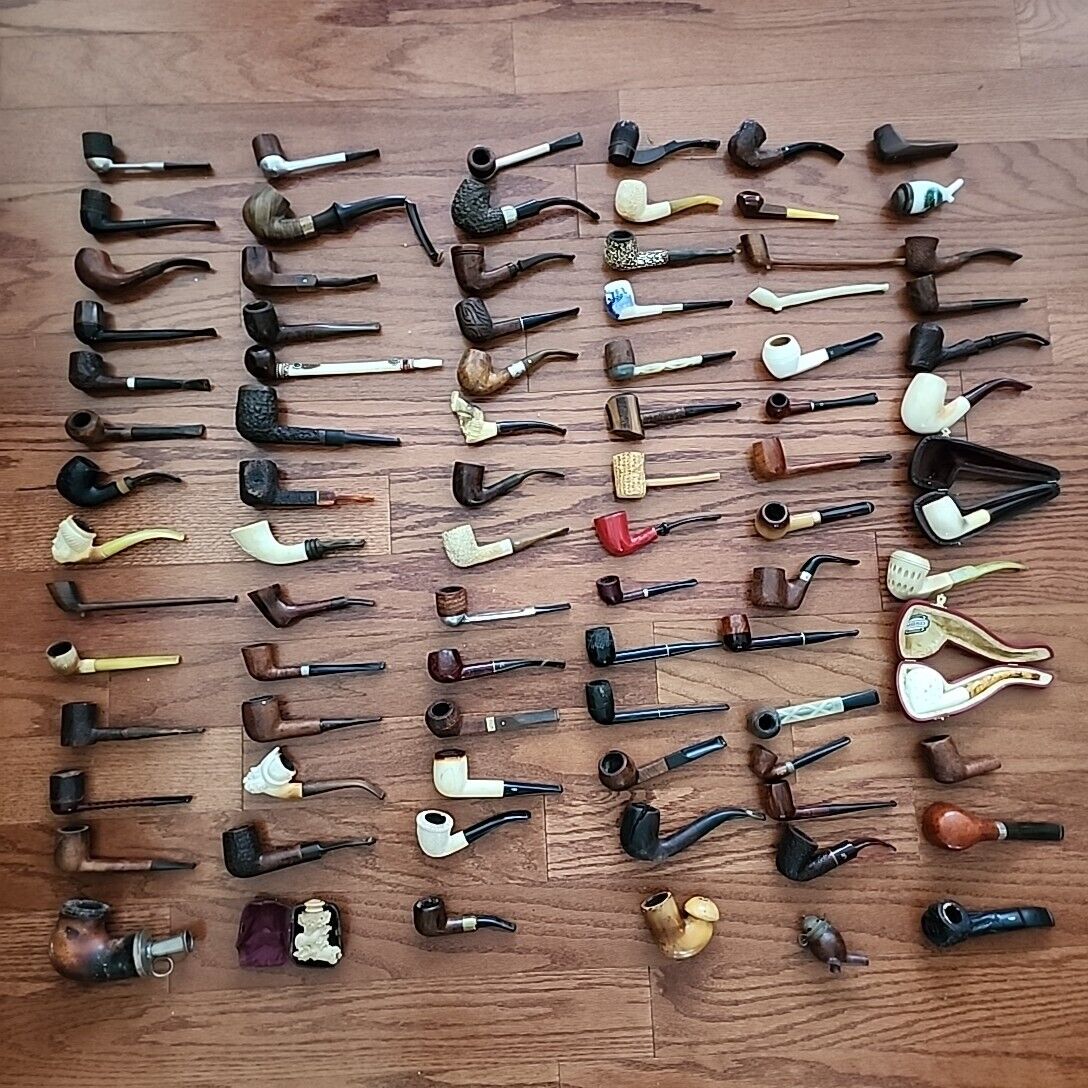 Large Collection Of 80+ Estate Briar And Estate Meerschaum Pipes