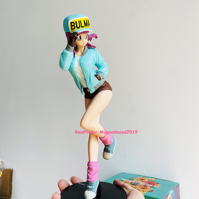 Hot Anime Girl Dragon Ball Z Bulma PVC Figure Toy Statue New Xmas Gift 10in