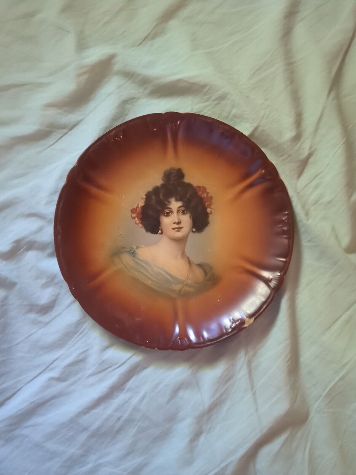 Antique Franz Royal Bonn 8.5” Portrait Porcelain Plate Franzant 