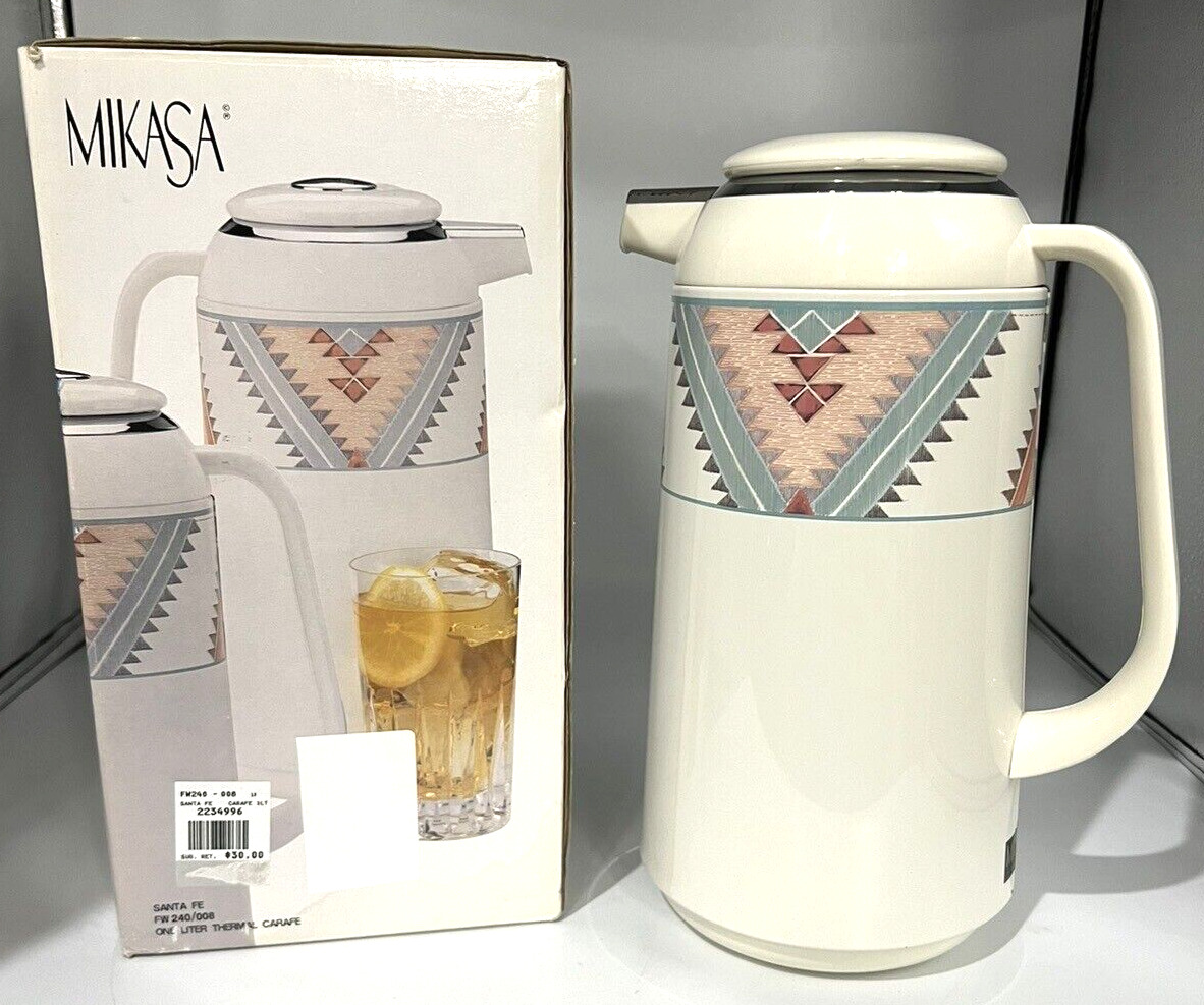 Mikasa Santa Fe Thermal Carafe One Liter Insulated Thermos Hot Cold Liquids 11\