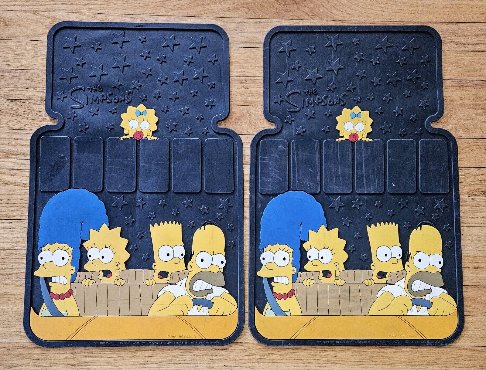 The Simpsons - Rare Set of 2 Rubber Floor Mats for Car – 2002 Brand New  No Tags