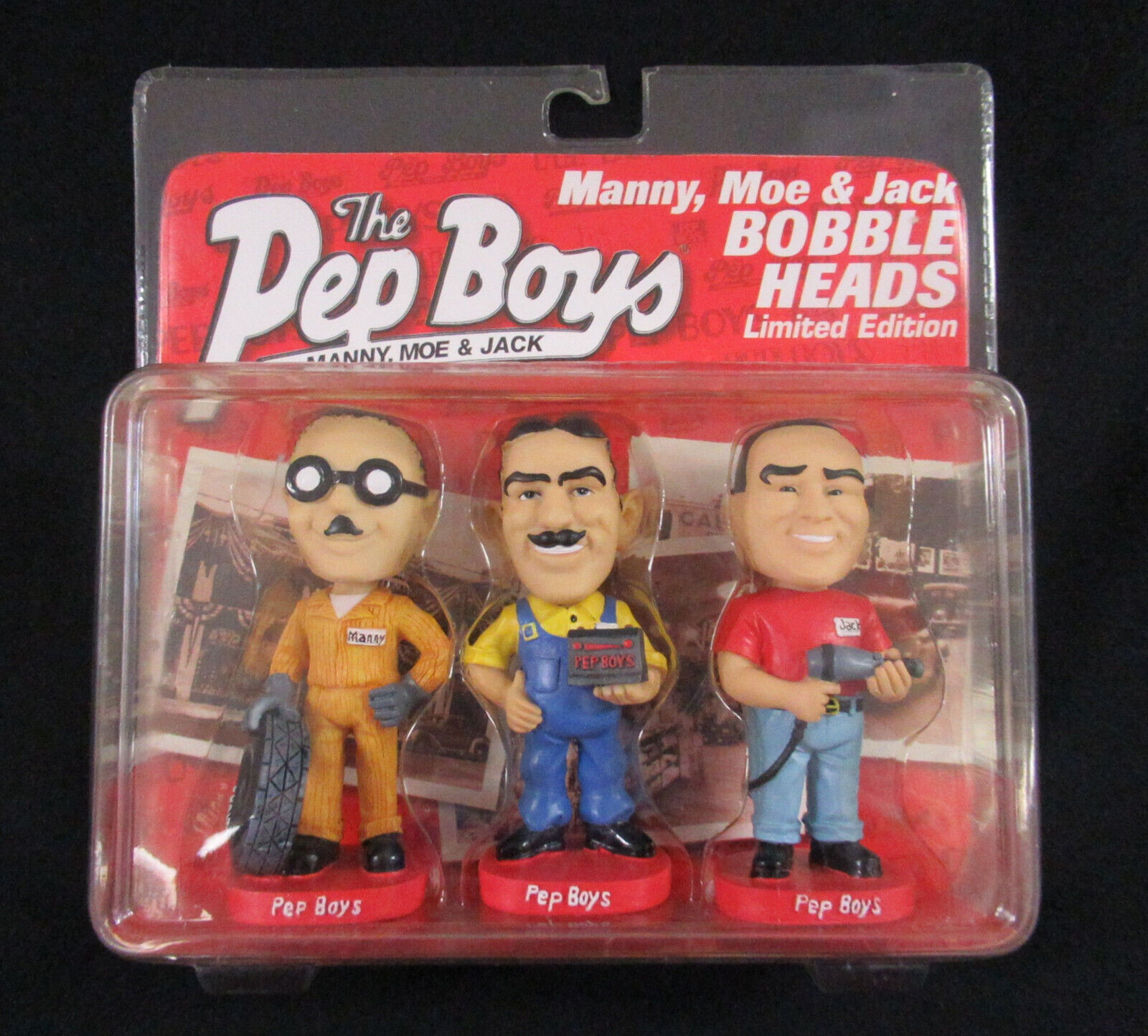 THE PEP BOYS Promotional Set of Company Logo BobbleHead Figures