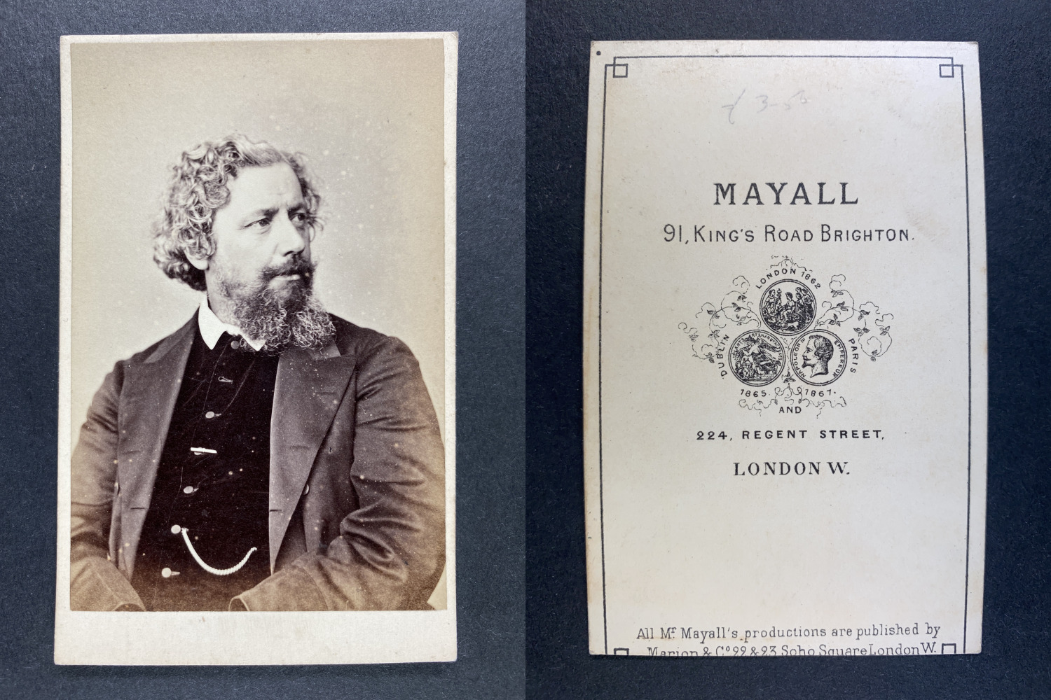Mayall, London, William Morris CDV Vintage Albumen Print.William Morris, Born the