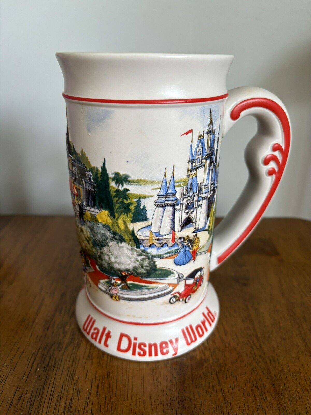 Vintage Walt Disney World 3D Raised Beer Stein Mug Magic Kingdom WDW Theme Park