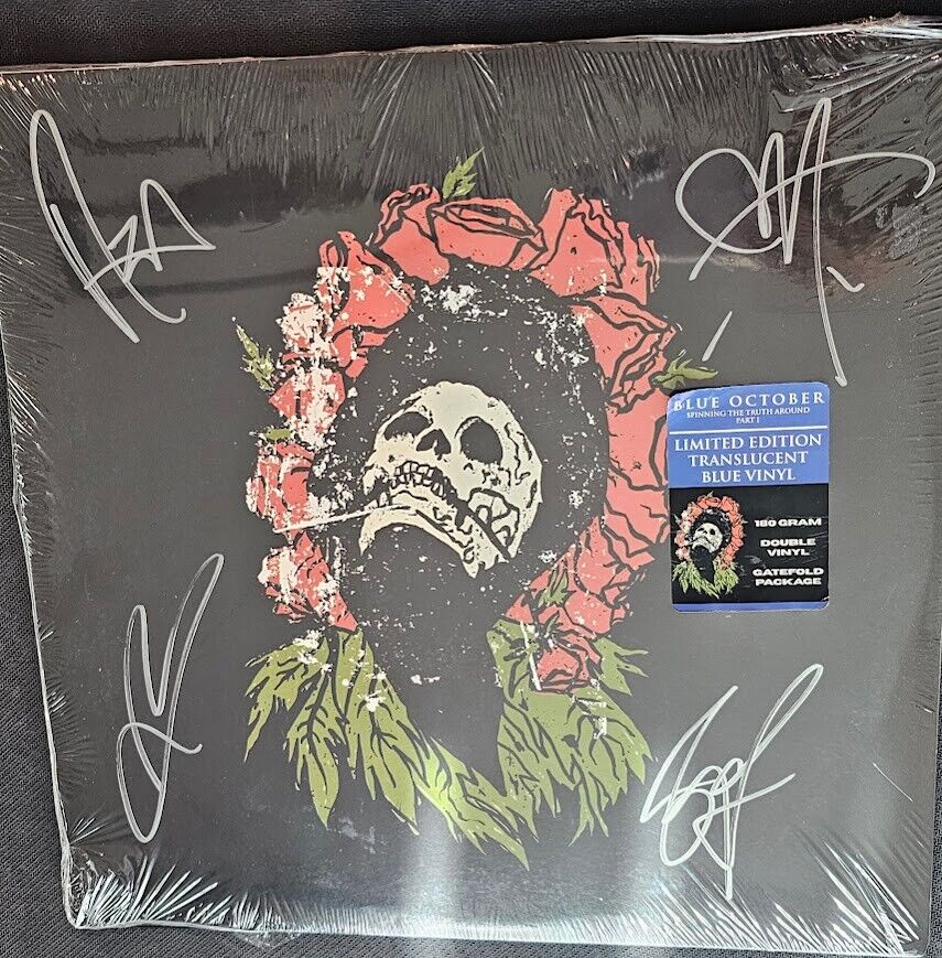 Blue October Band Signed Autographed Spinning the Truth Around JSA Blue Vinyl
