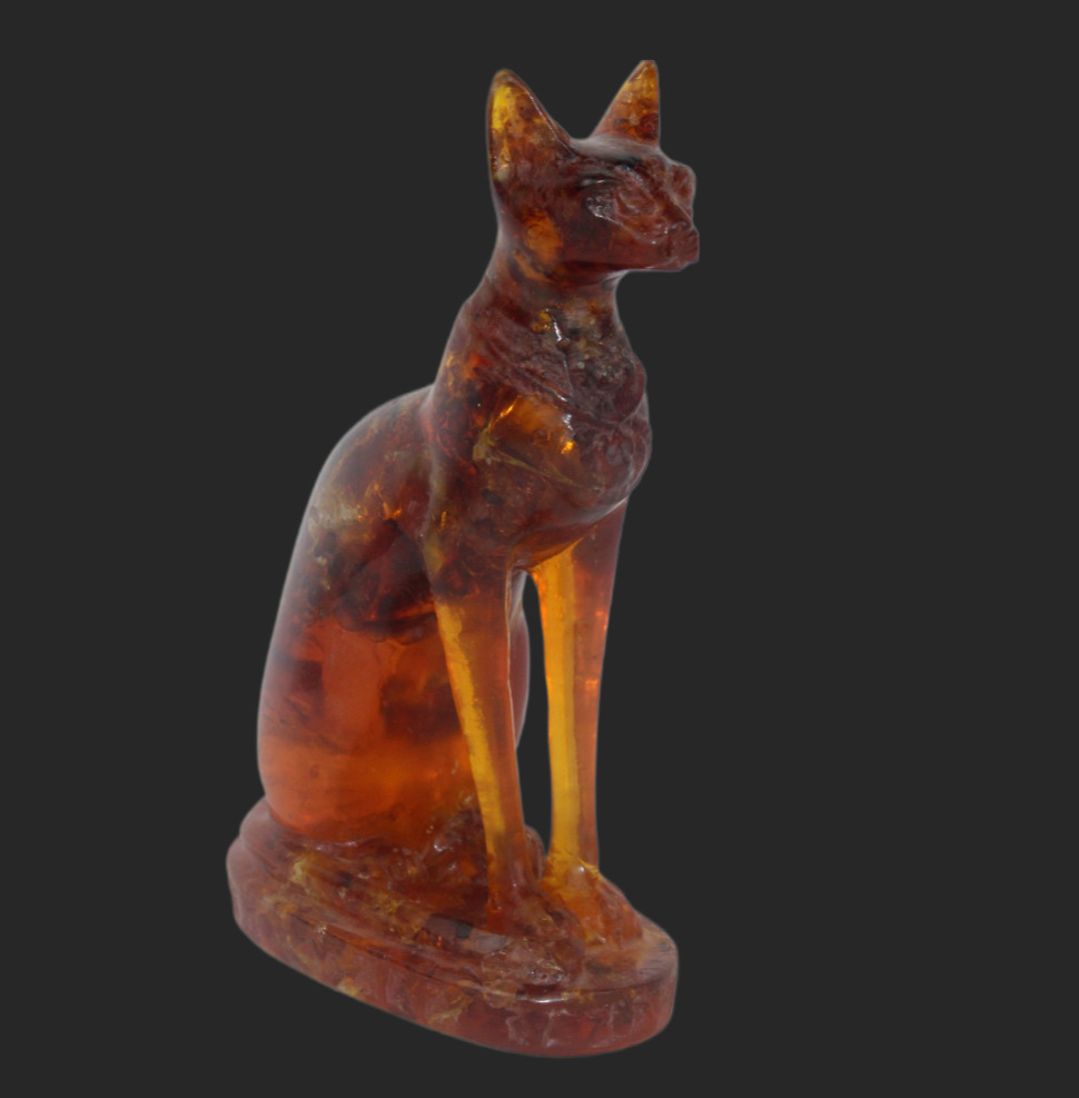 RARE ANCIENT EGYPTIAN ANTIQUE Bastet Cat Bast Amber Statue Stone Egypt History