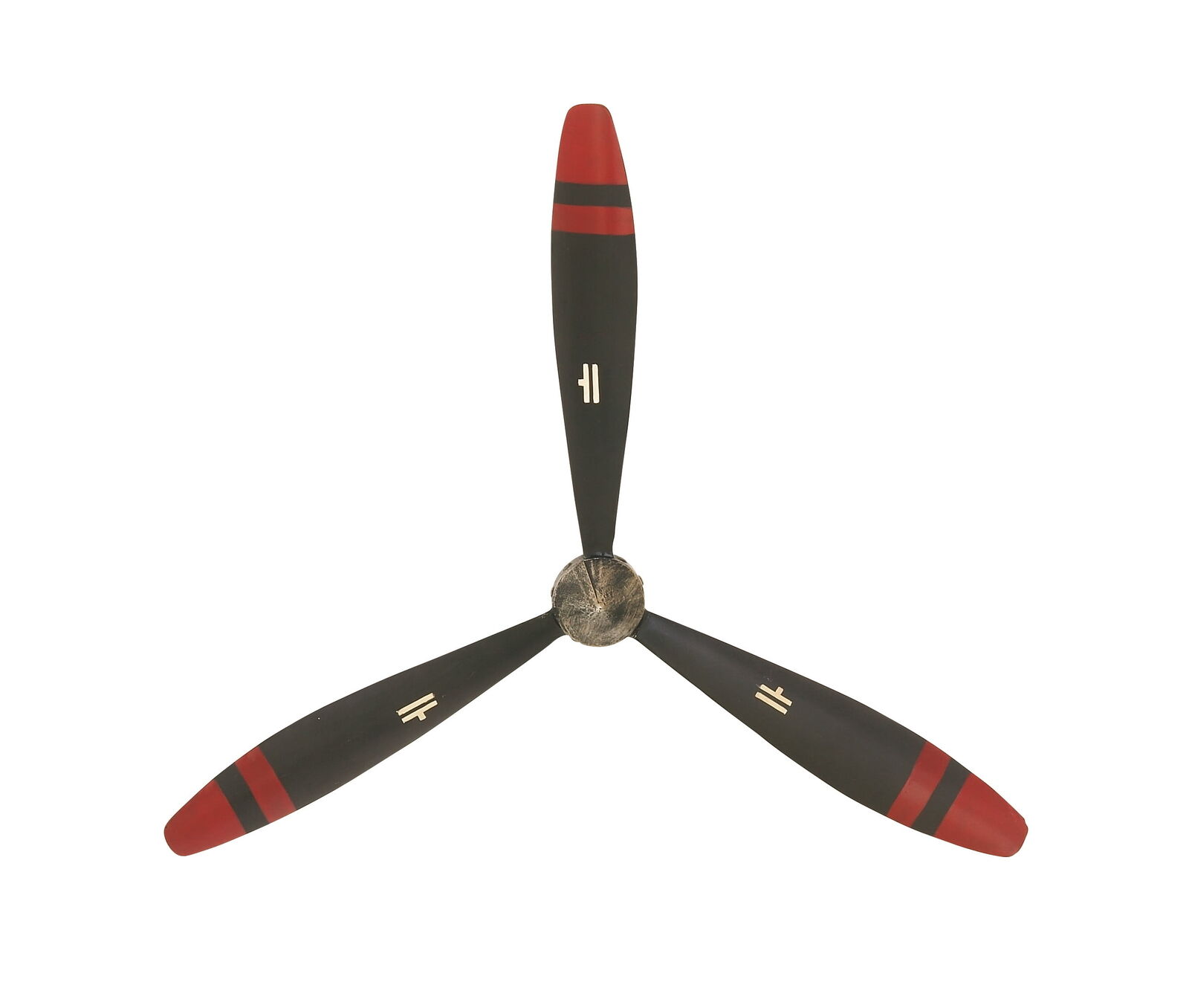 Black Metal 3 Blade Airplane Propeller Wall Decor with Aviation Detailing