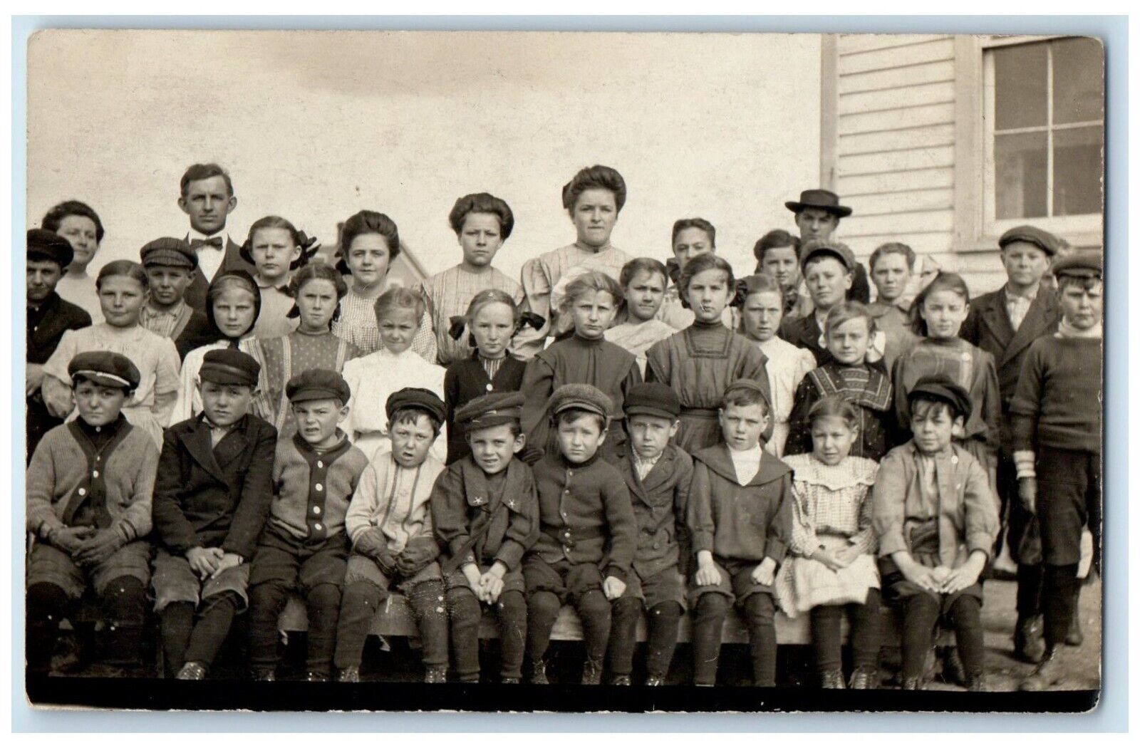 c1910's Childrens Students County School RPPC Photo Unposted Antique Postcard