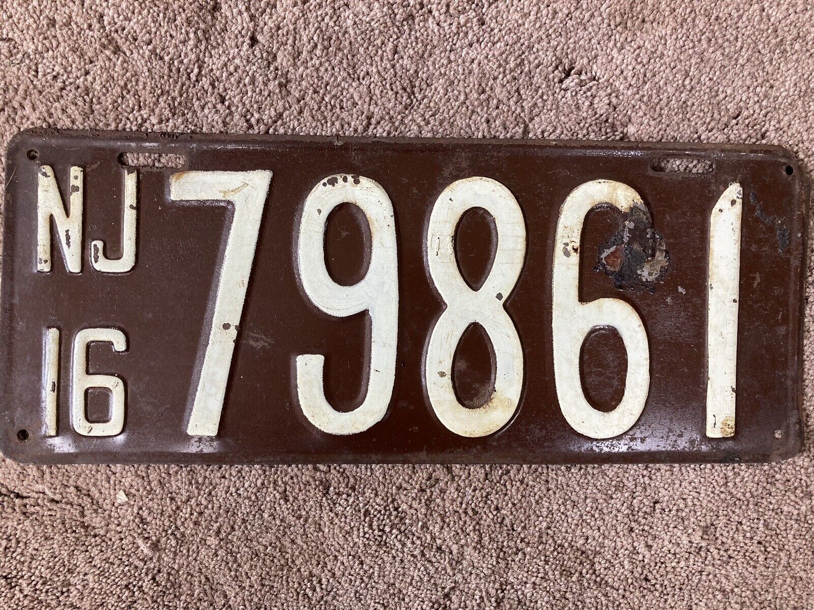 1916 New Jersey License Plate - 79861 - Nice