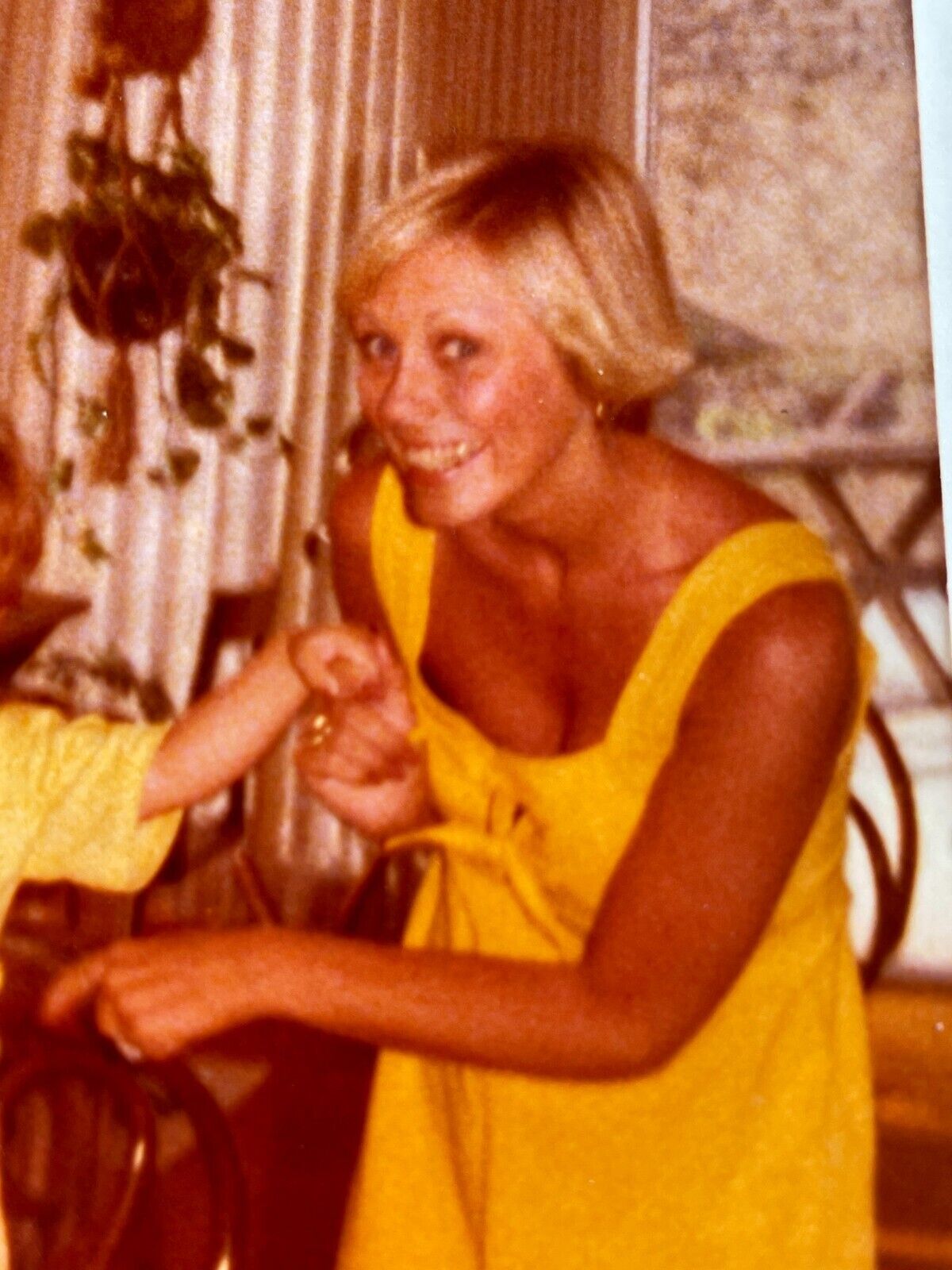 JB Photograph 1970's Beautiful Woman Blonde Pretty Yellow 1977