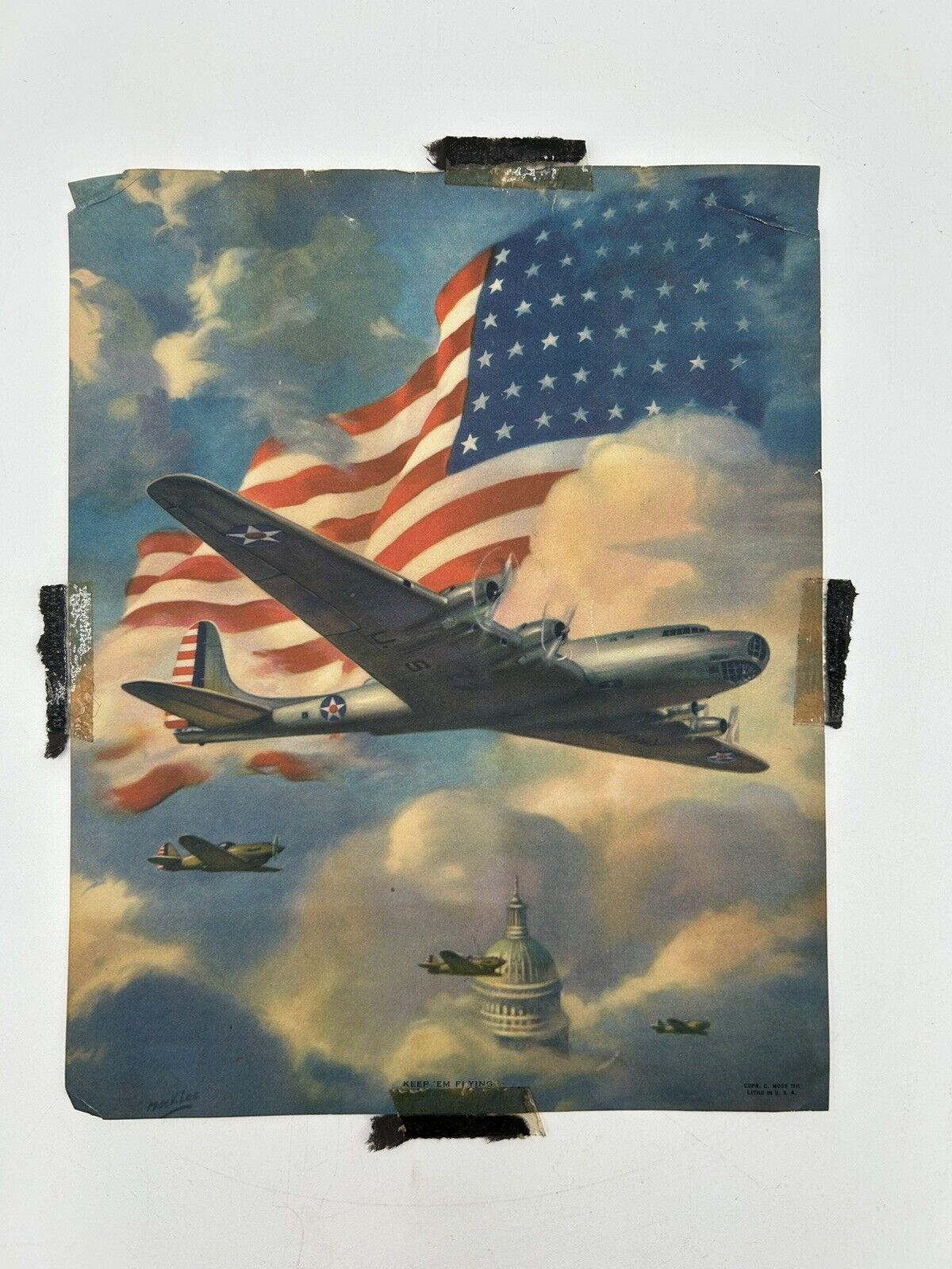 1941 Color Cover Litho Artist Copr. C. Moss-B-19’ Over Capital