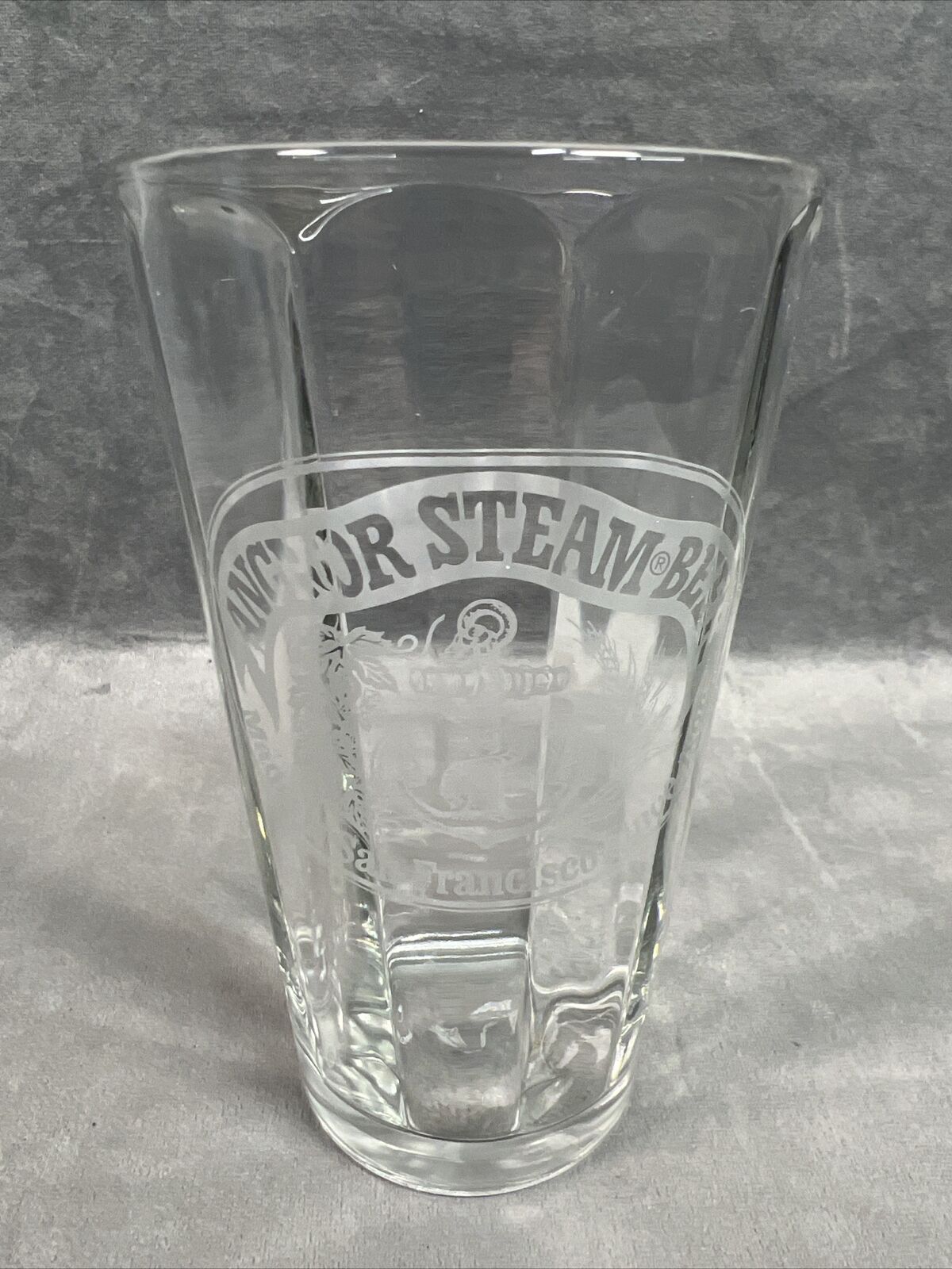 Anchor Steam 1995 3D Etched/Paneled Beer Glass Pint 16 oz