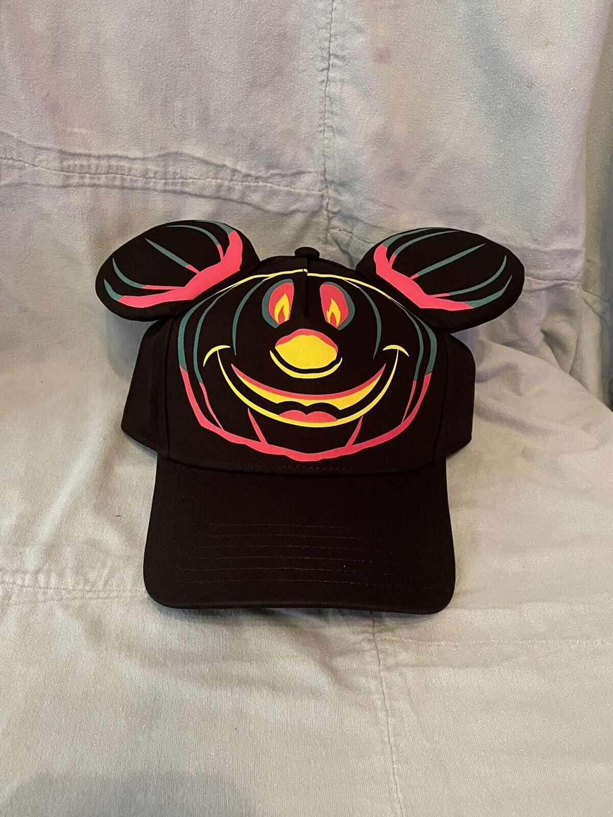 NEW Walt Disney Parks 2023 Halloween Pumpkin Mickey Mouse Ear Hat Baseball Cap