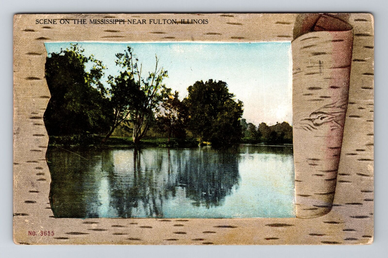 Fulton IL-Illinois, Scene On The Mississippi, Vintage c1909 Postcard