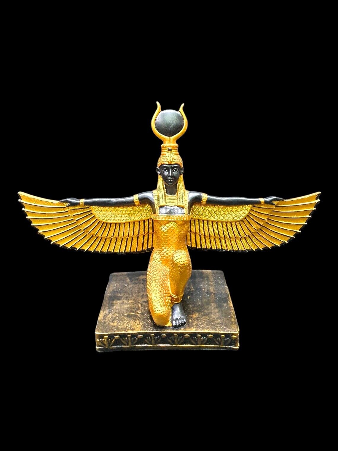 Unique ANTIQUE ANCIENT EGYPTIAN Statue Isis Open Winged Stone Handmade