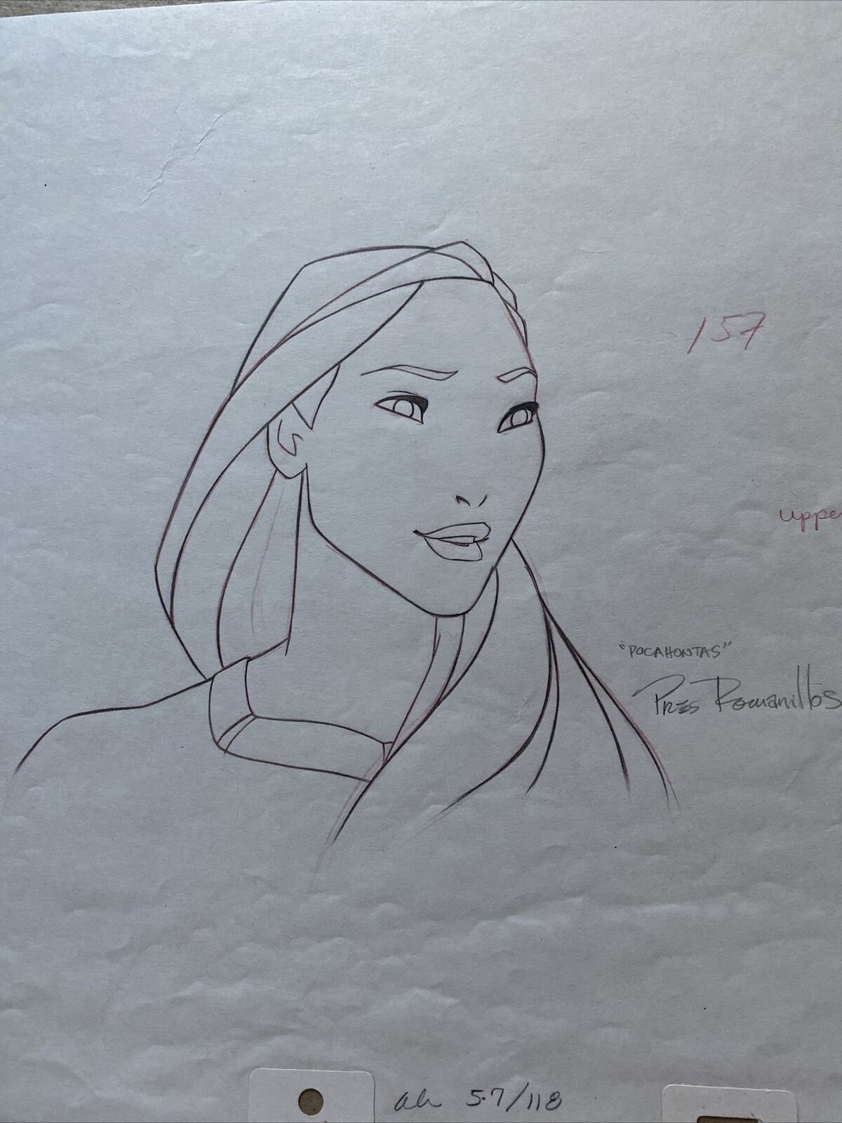 Original Pocahontus Sketch From Disney Animator Pres Romanillos