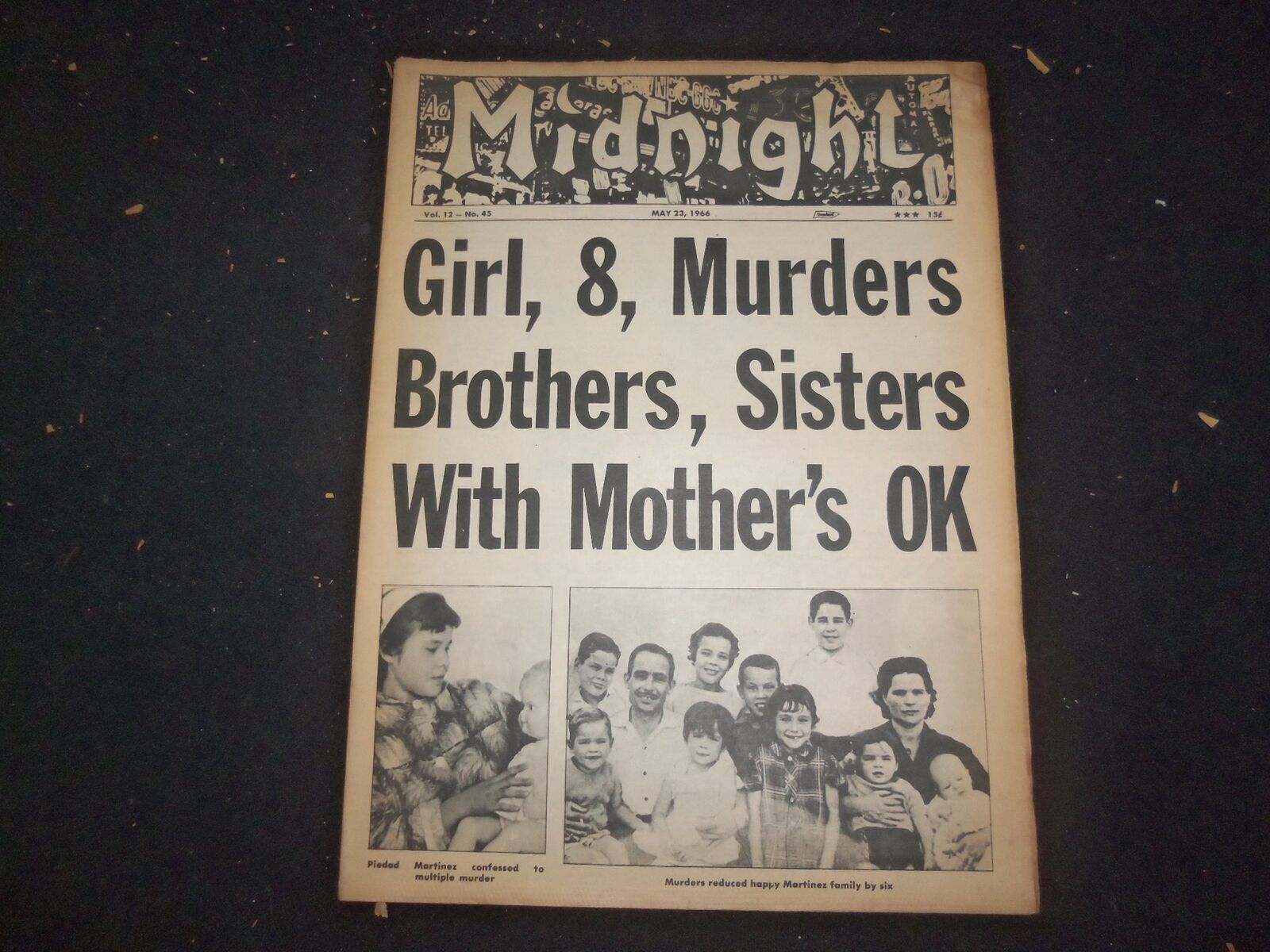 1966 MAY 23 MIDNIGHT NEWSPAPER - GIRL MURDERS BROTHERS & SISTERS - NP 7363