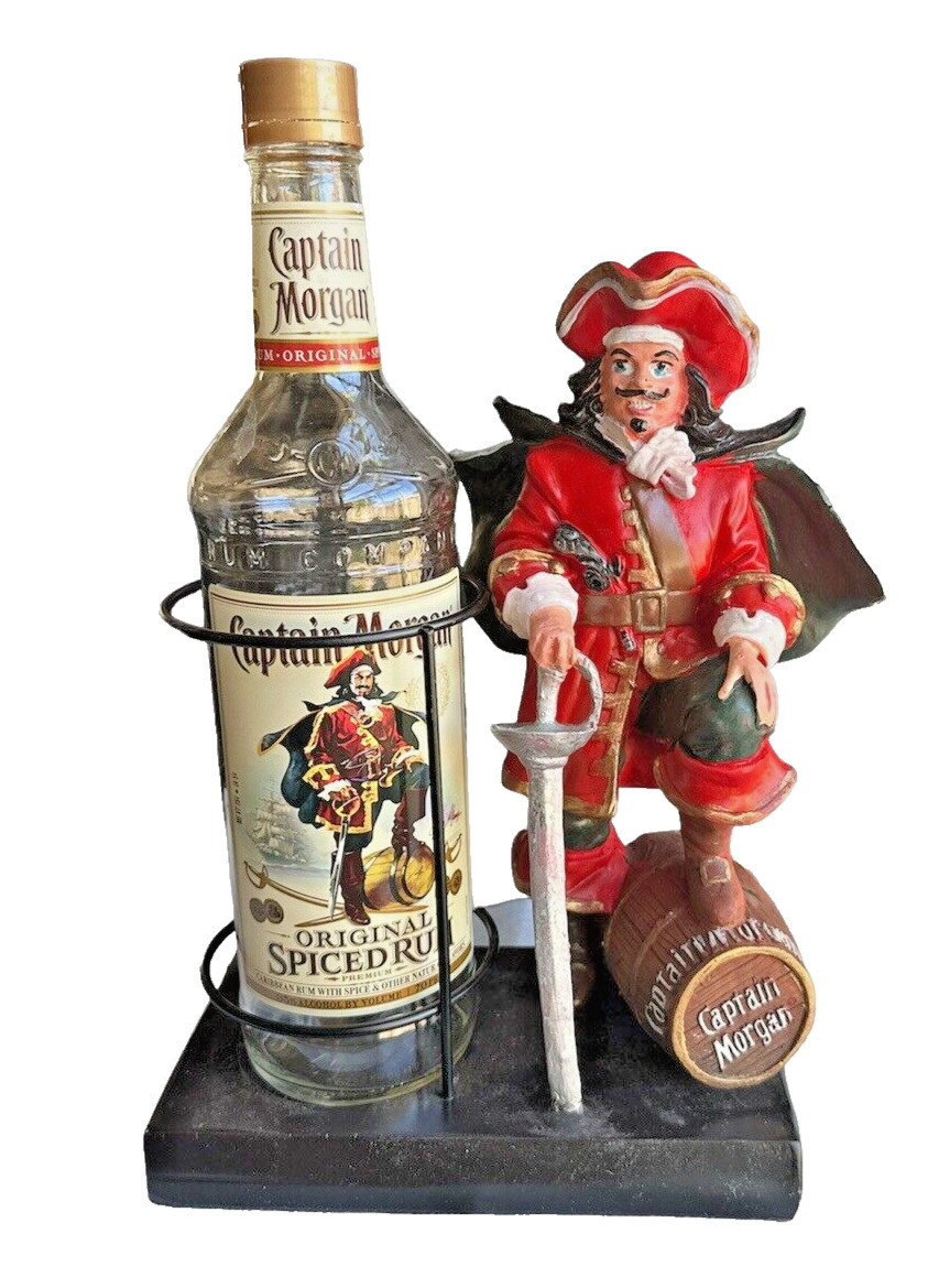 Captain Morgan Pirate Hand Painted Resin Wine Holder Distressed Style. New