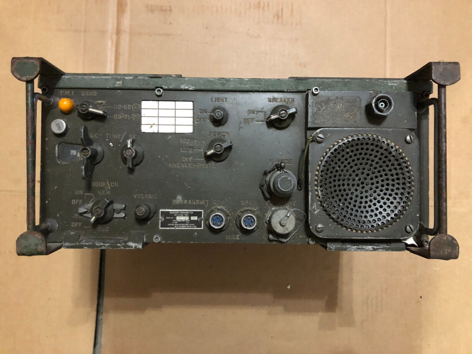 RT-524A/VRC Receiver Transmitter Military Vehicle Radio Tobyhanna Army Depot